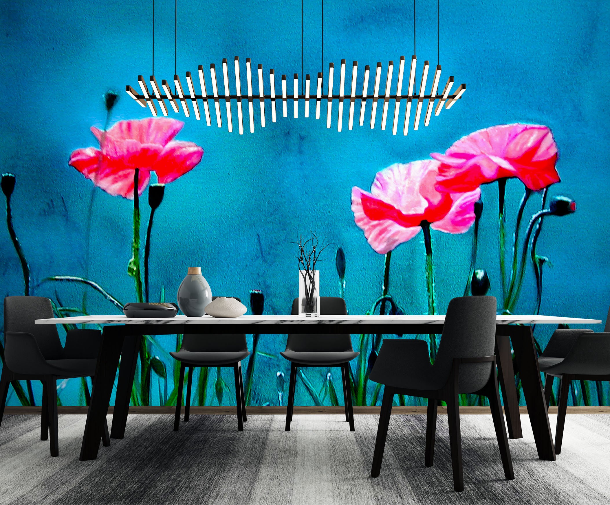 3D Pink Flowers 11103 Matthew Holden Bates Wall Mural Wall Murals