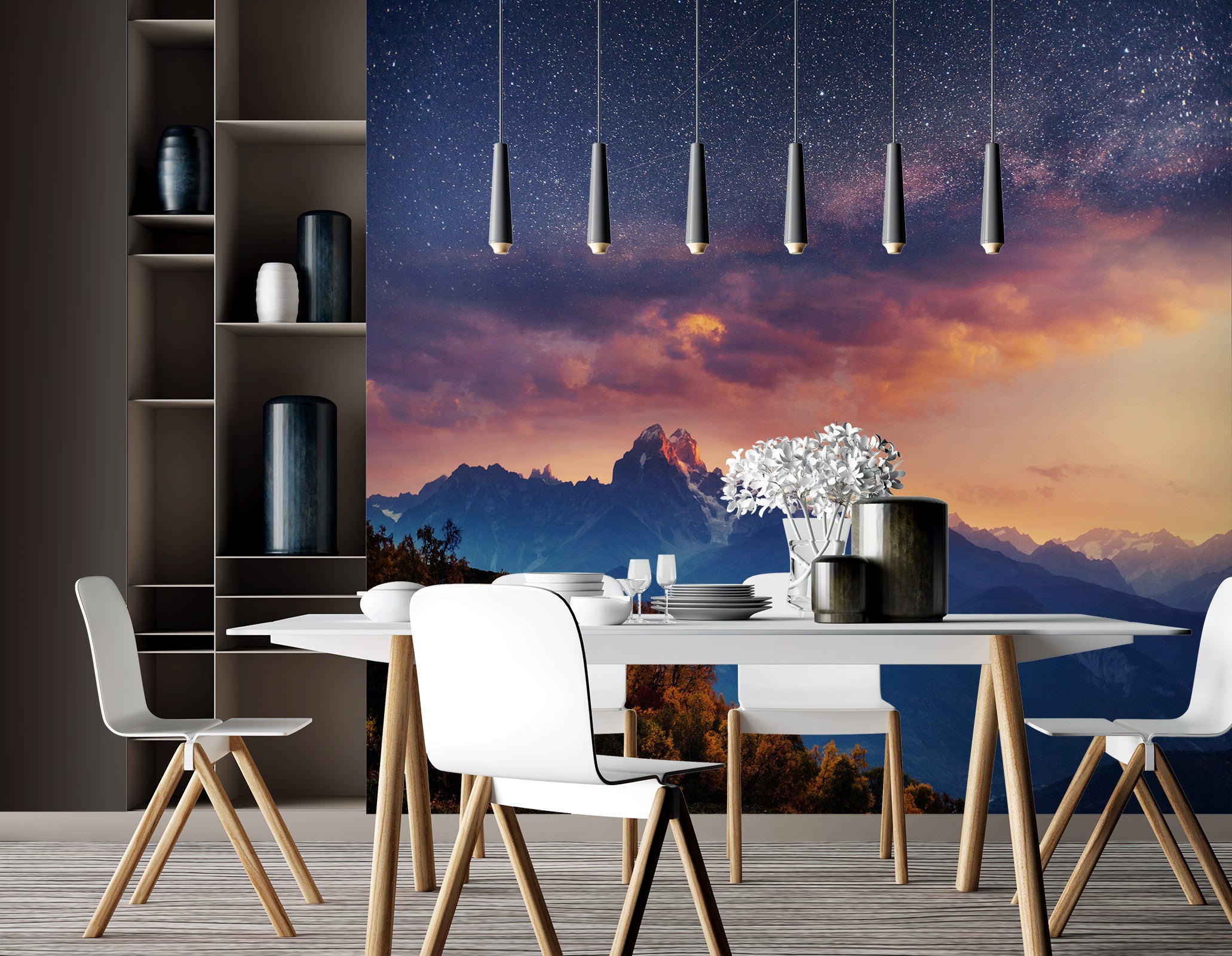 3D Mountains Clouds 57106 Wall Murals