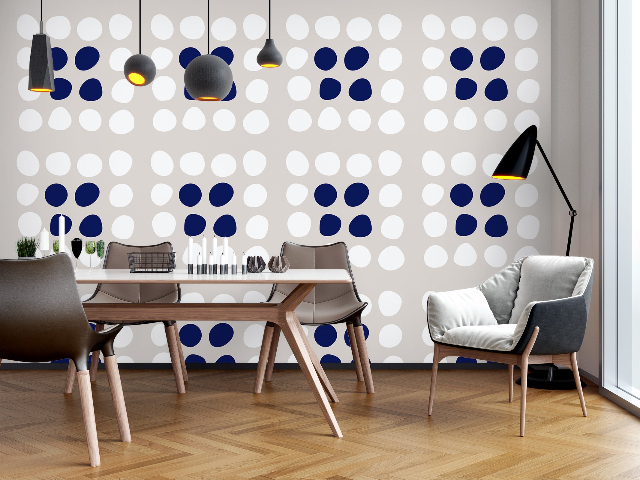 3D Black White Dot 120131 Kashmira Jayaprakash Wall Mural Wall Murals