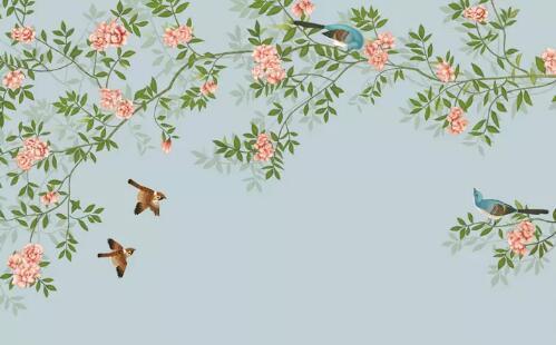 3D Bird Flower 875 Wall Murals
