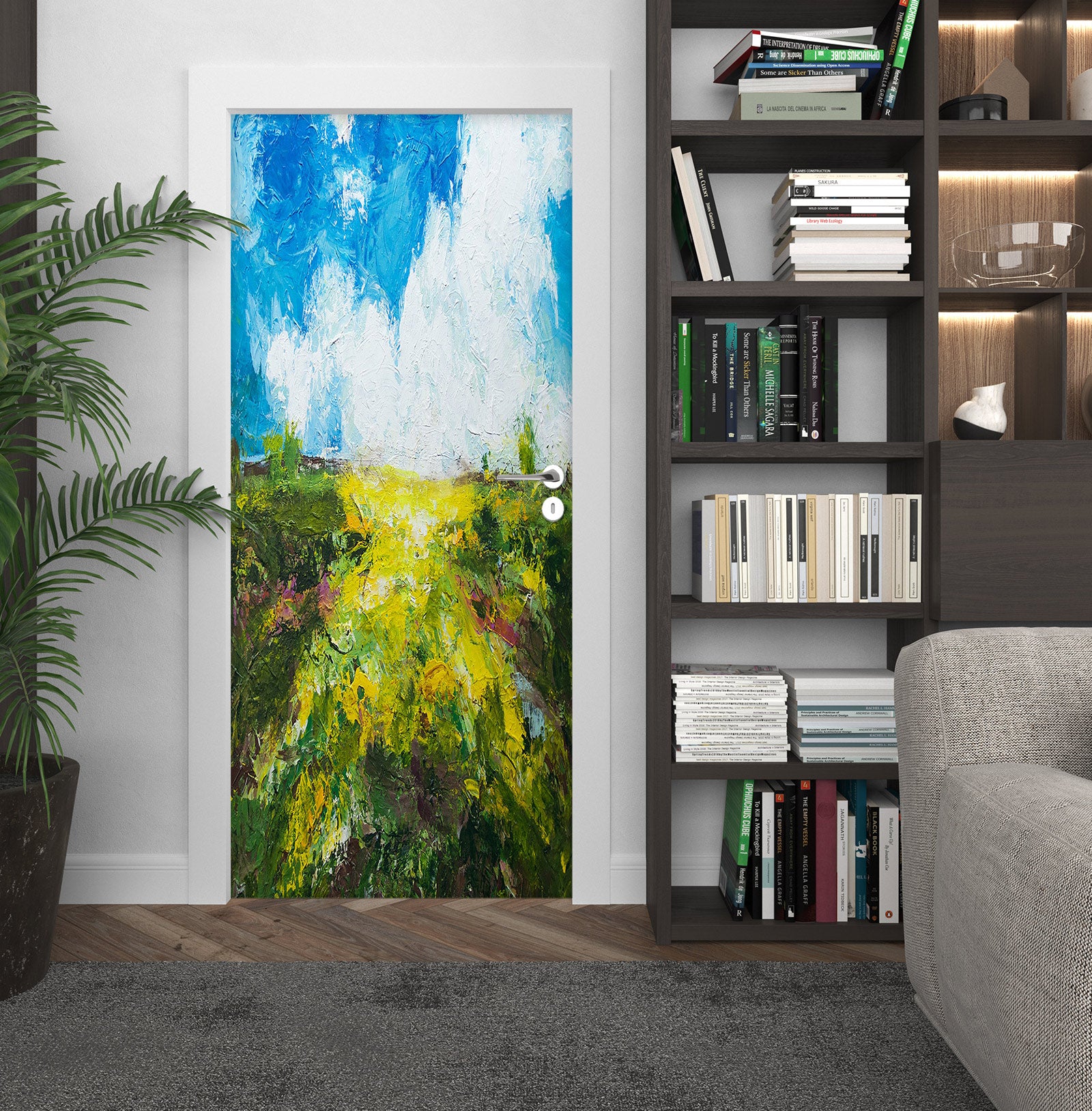 3D Sky Grass Oil Painting 93185 Allan P. Friedlander Door Mural