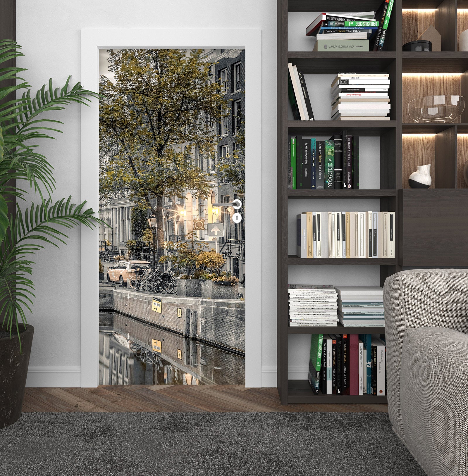 3D Riverside Trees Building 106173 Assaf Frank Door Mural