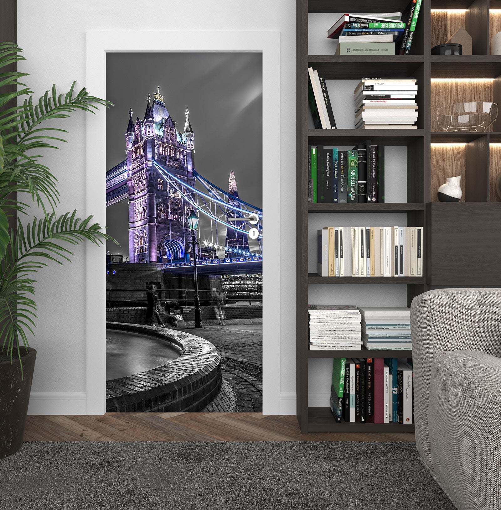 3D Light Bridge Street 10703 Assaf Frank Door Mural