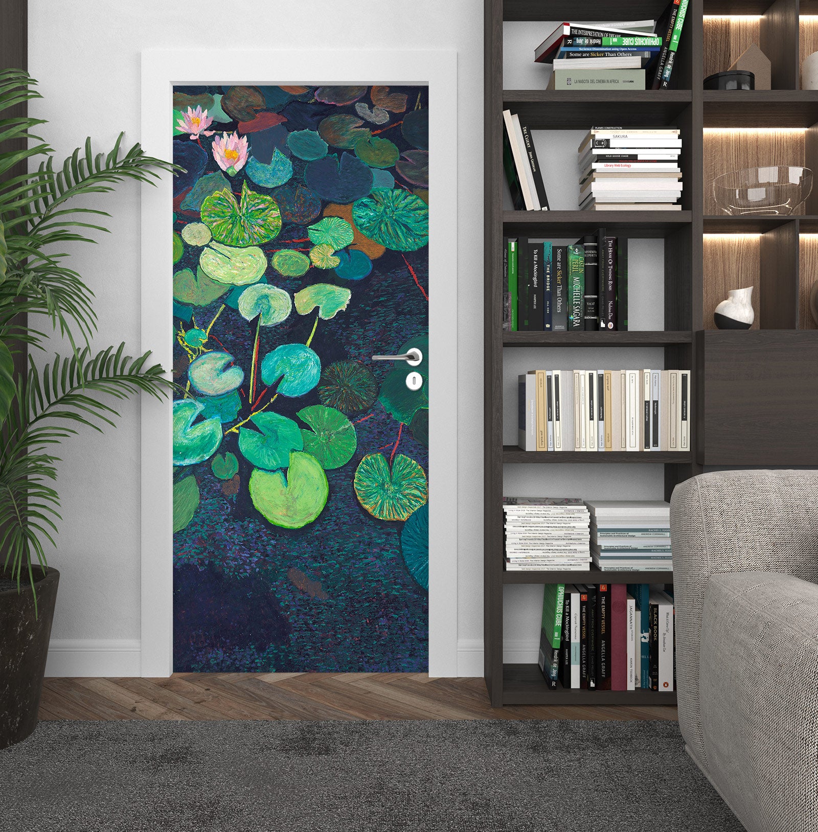 3D Lotus Leaf Pond 93158 Allan P. Friedlander Door Mural