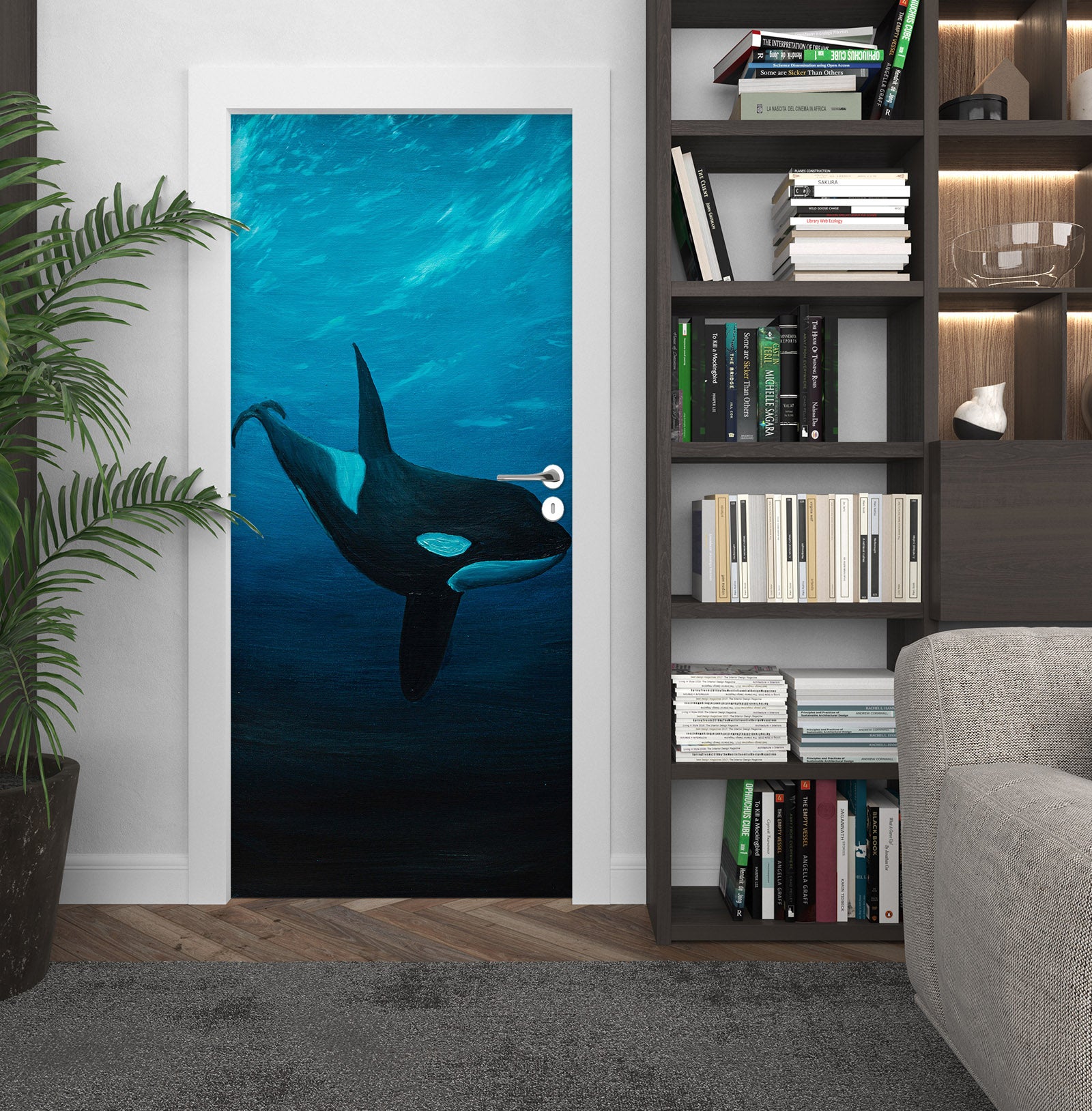 3D Whale 9447 Marina Zotova Door Mural