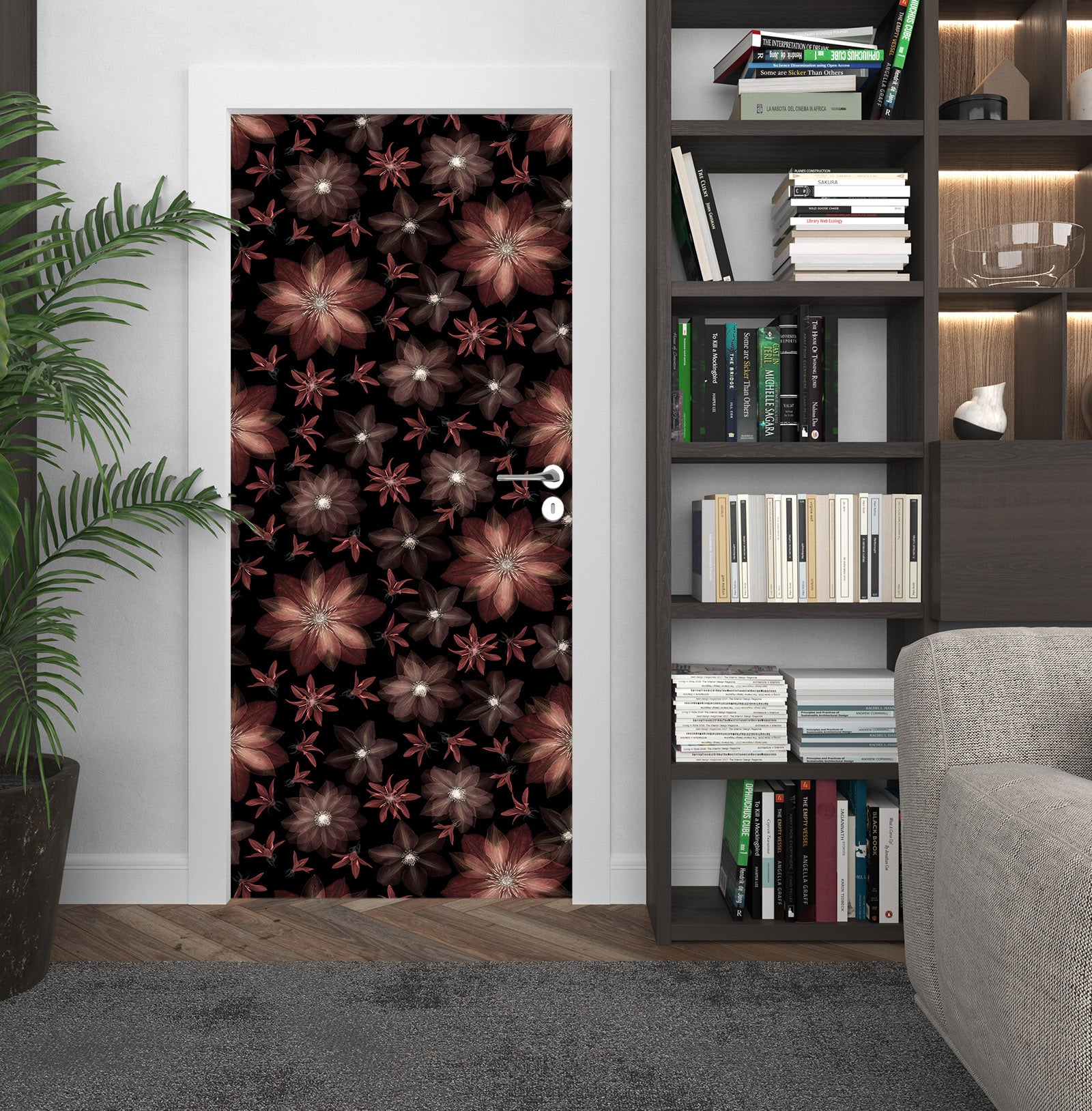 3D Flower Floral Pattern 10267 Assaf Frank Door Mural