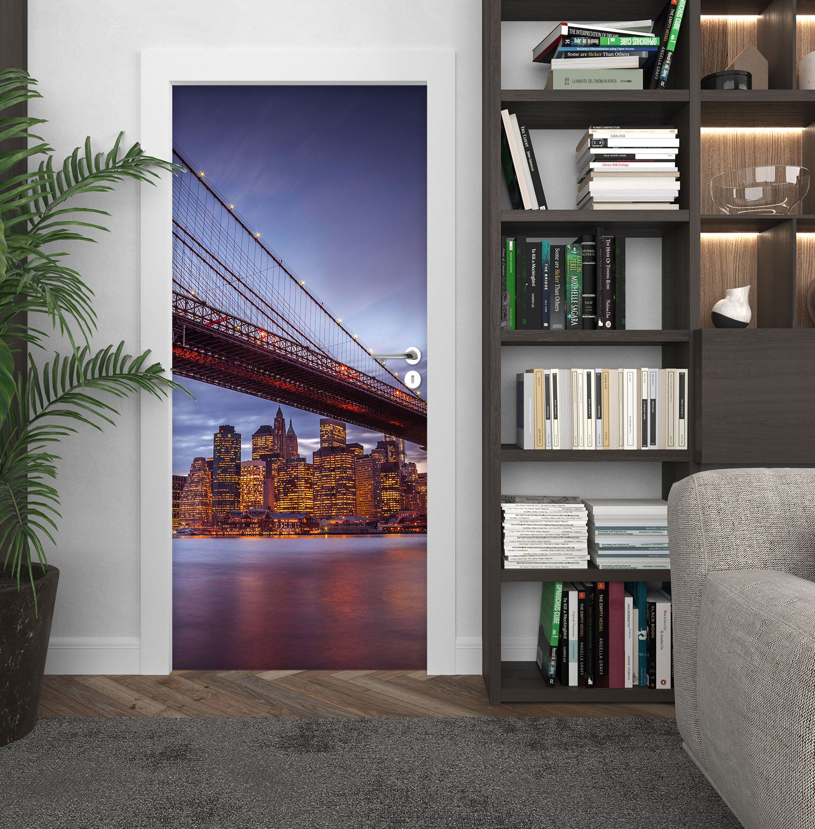 3D River Bridge Building 10706 Assaf Frank Door Mural