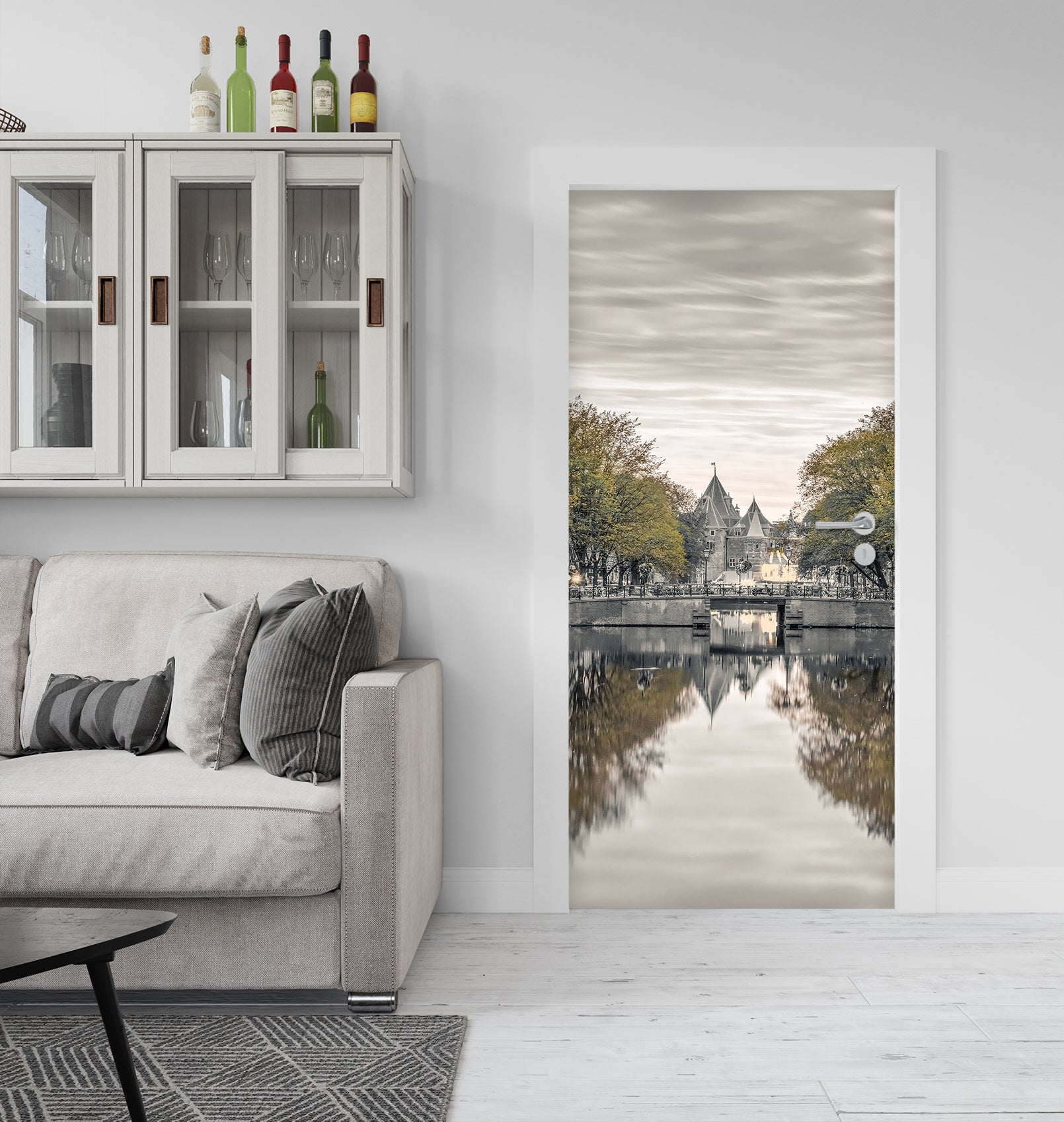 3D Trees River 106171 Assaf Frank Door Mural