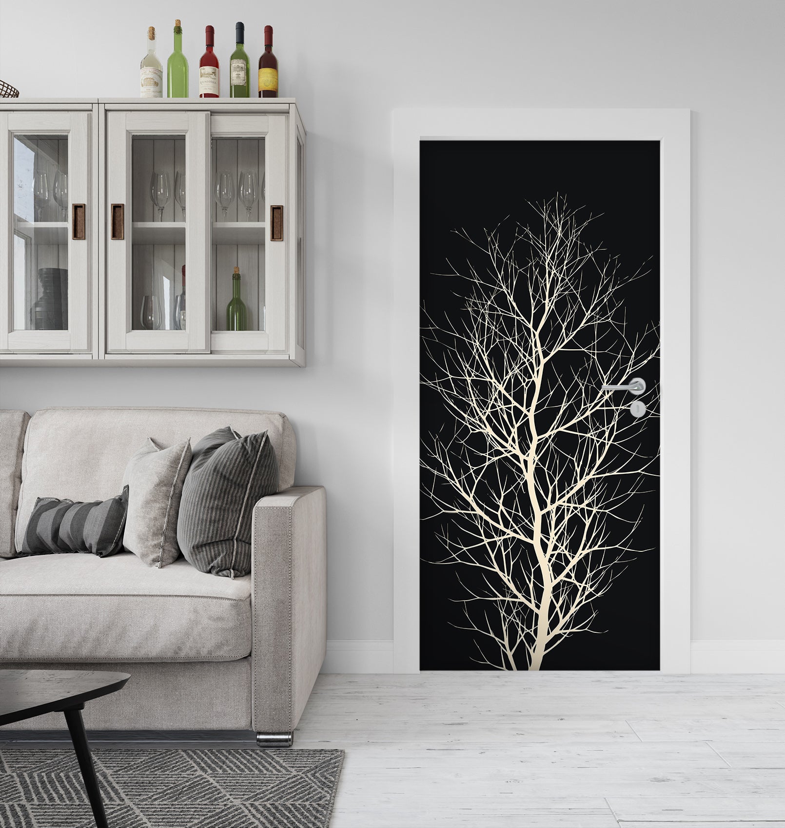 3D Black White Dead Tree 10153 Boris Draschoff Door Mural