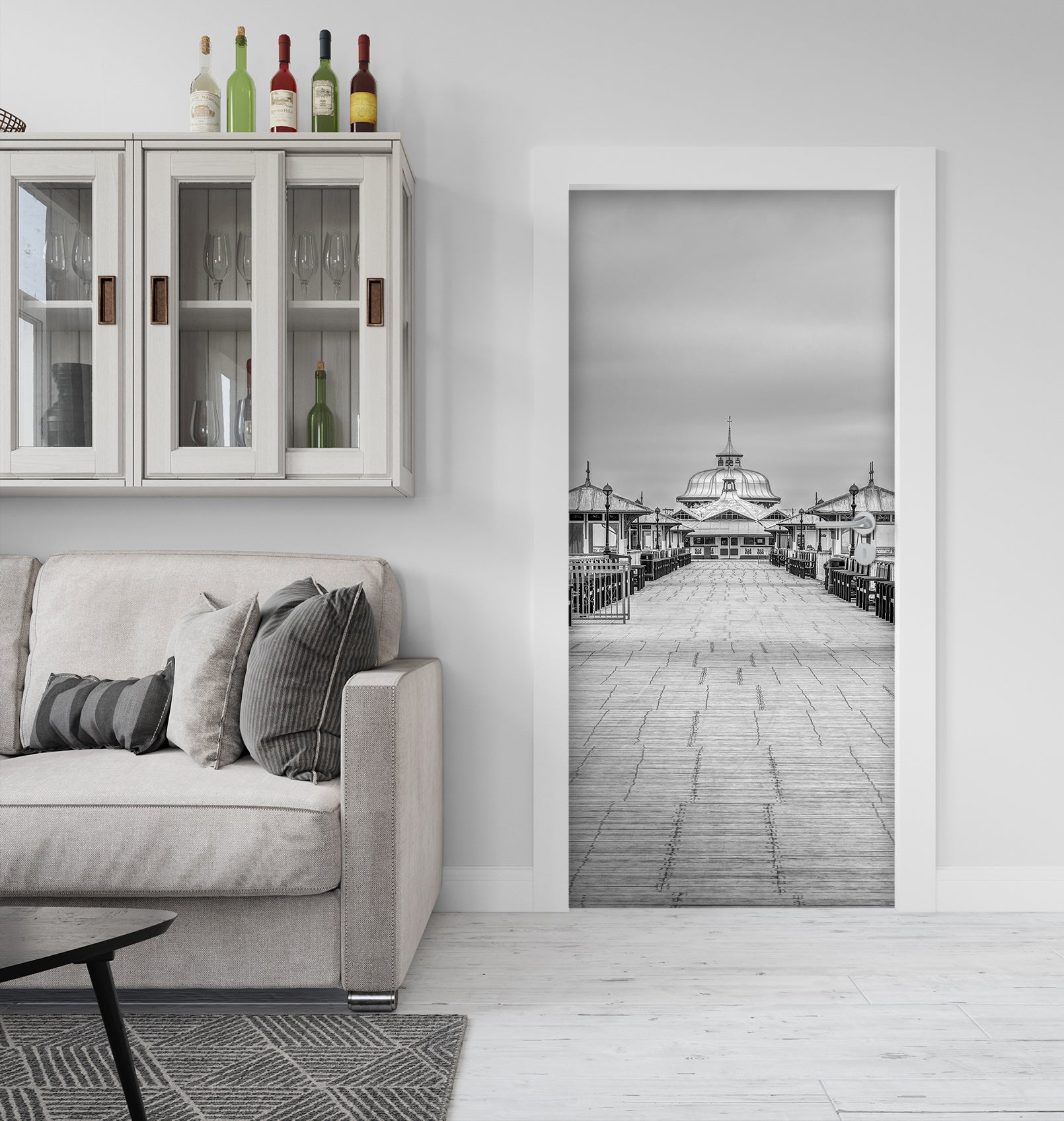 3D Grey Road 10741 Assaf Frank Door Mural