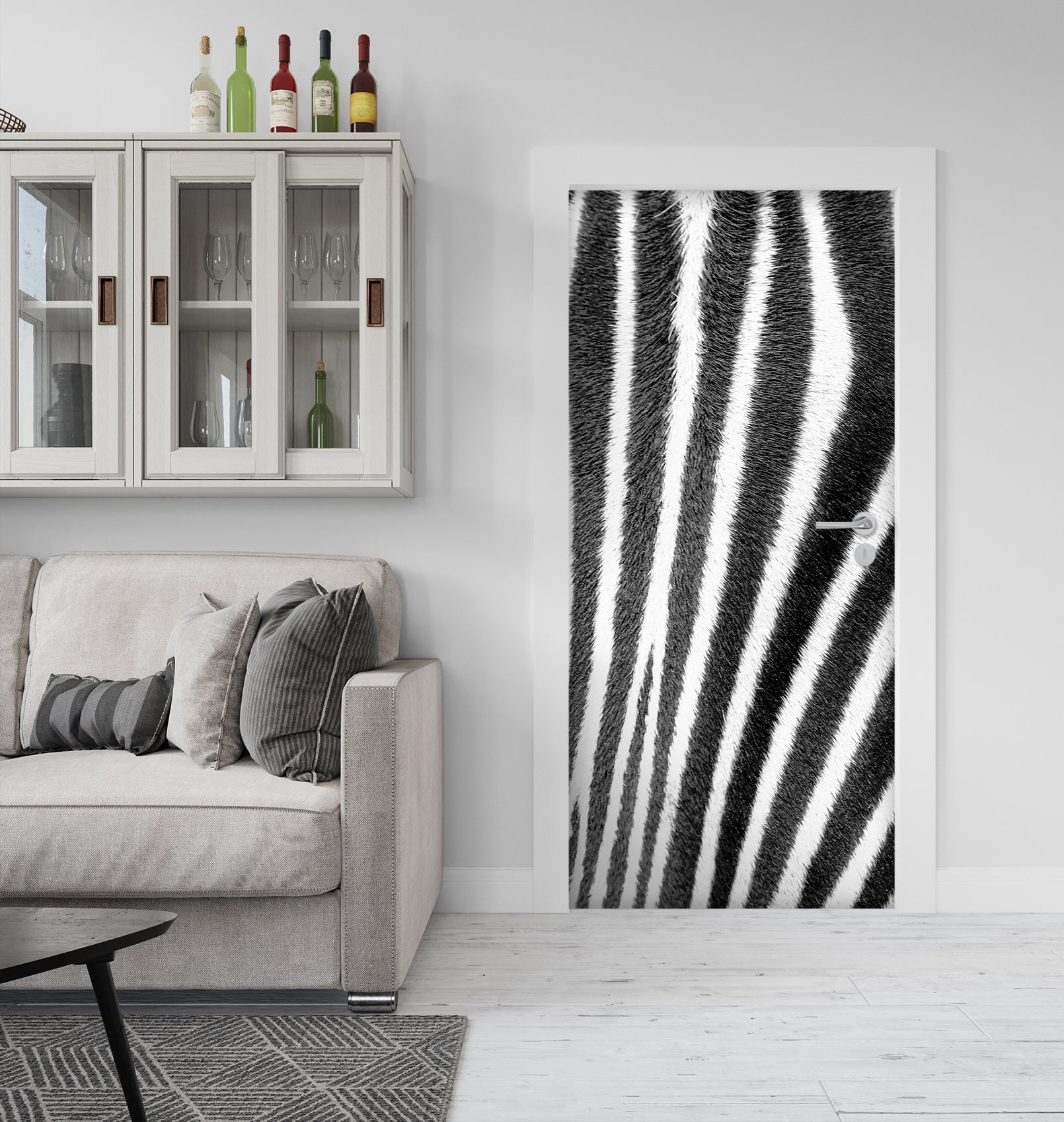 3D Zebra Pattern 11449 Marco Carmassi Door Mural