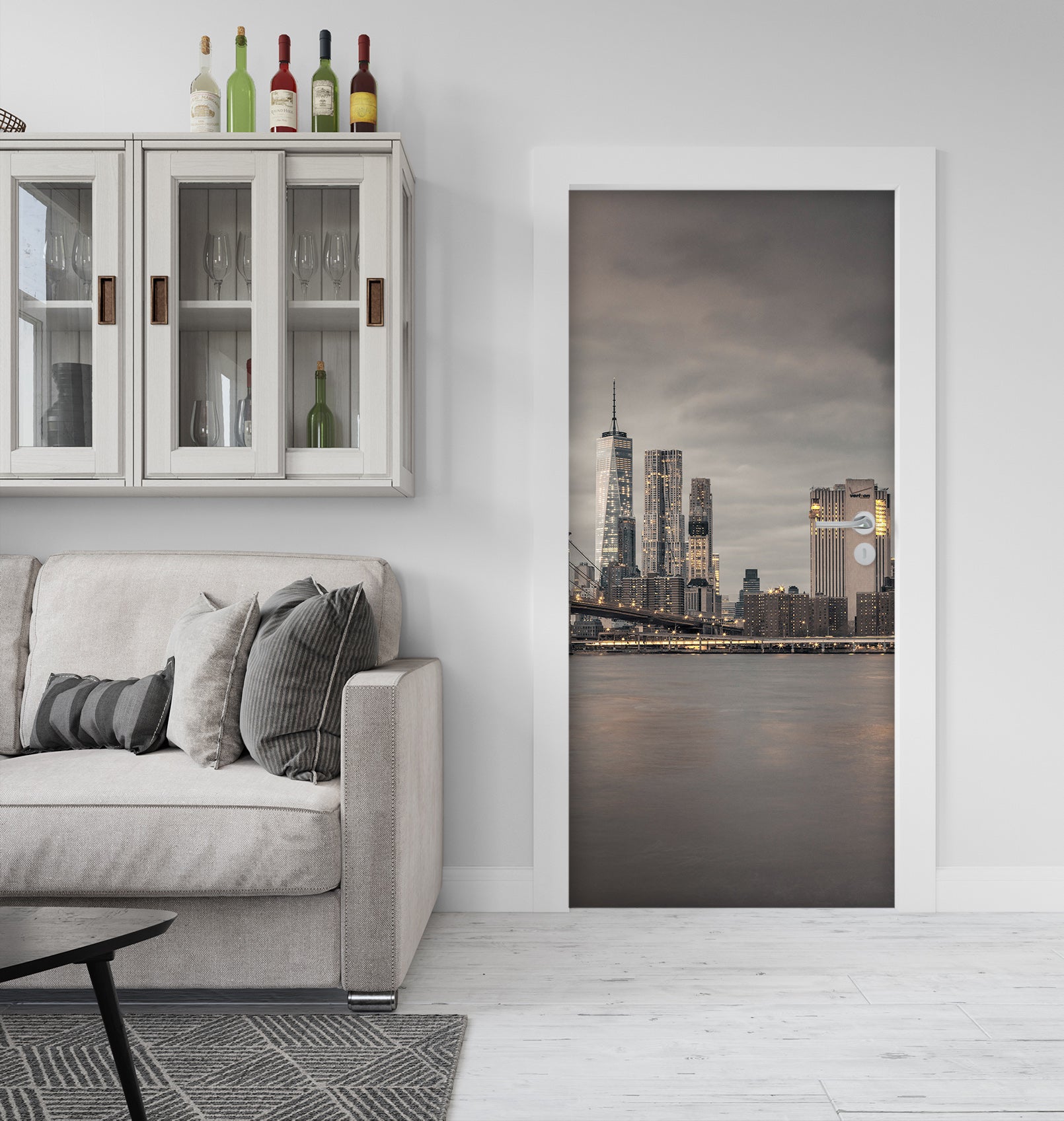 3D Grey River Building 106124 Assaf Frank Door Mural