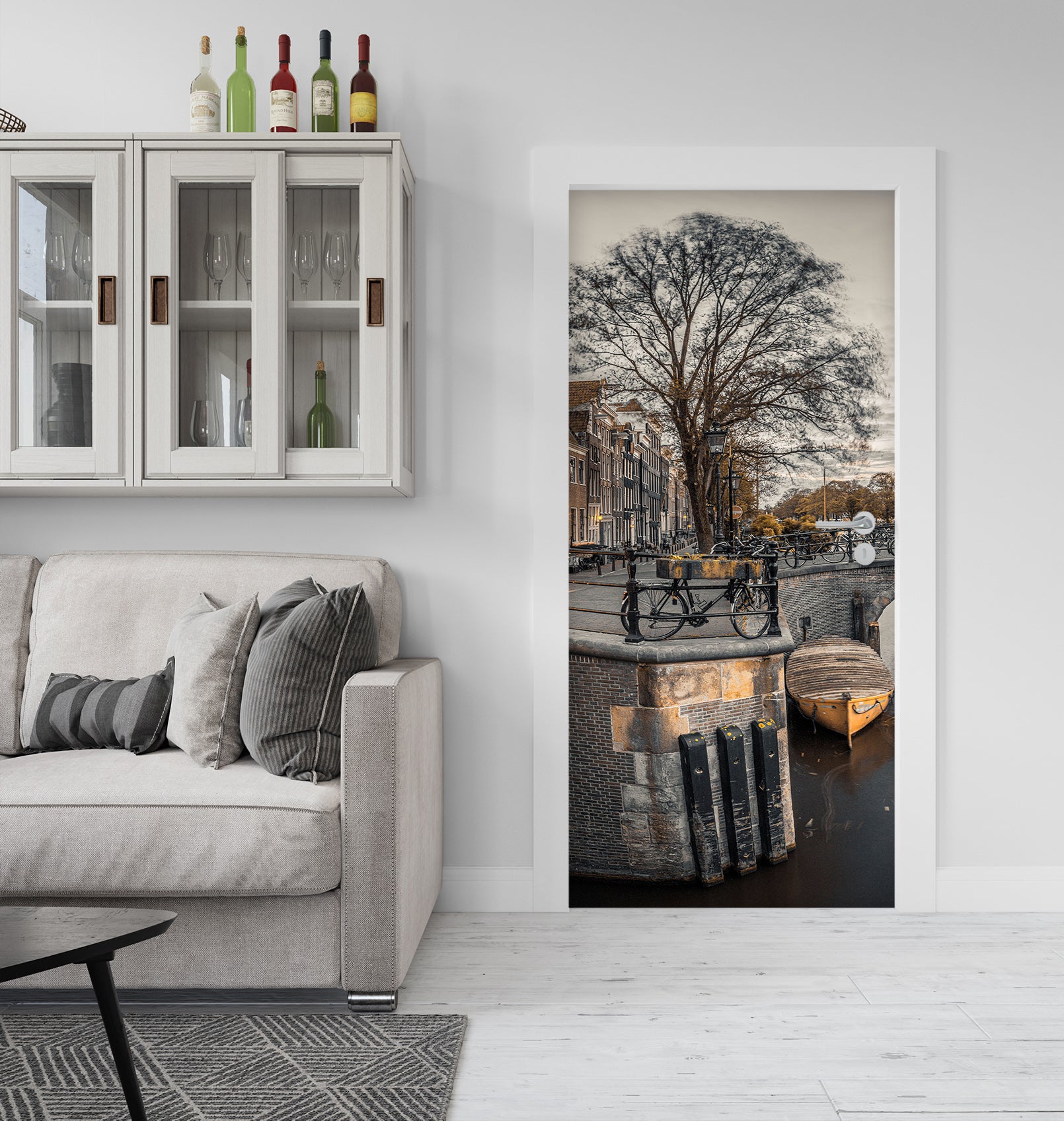 3D Riverside Tree Bridge 106162 Assaf Frank Door Mural