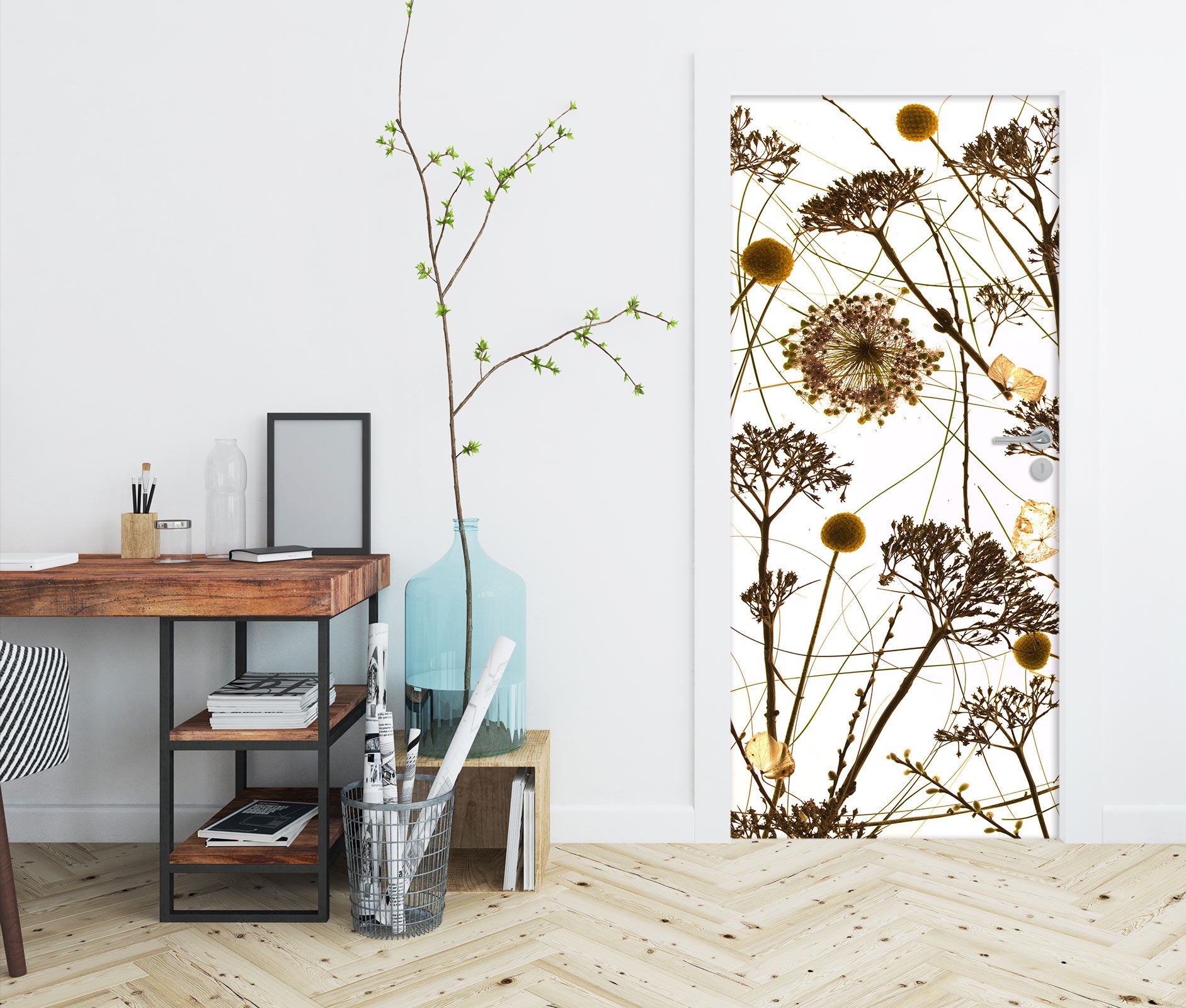 3D Dried Flowers 106215 Assaf Frank Door Mural