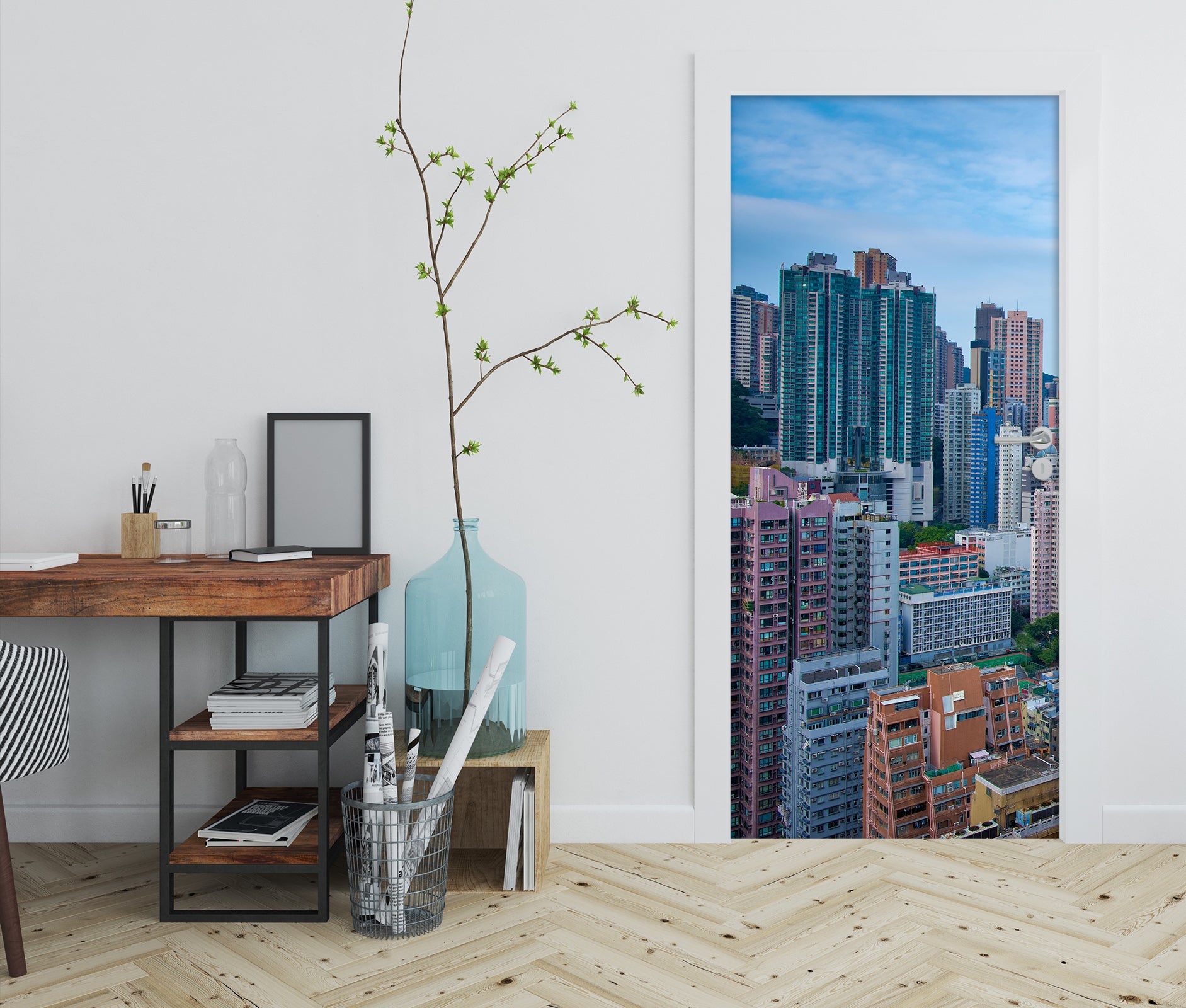 3D Color High Buildings 119164 Marco Carmassi Door Mural