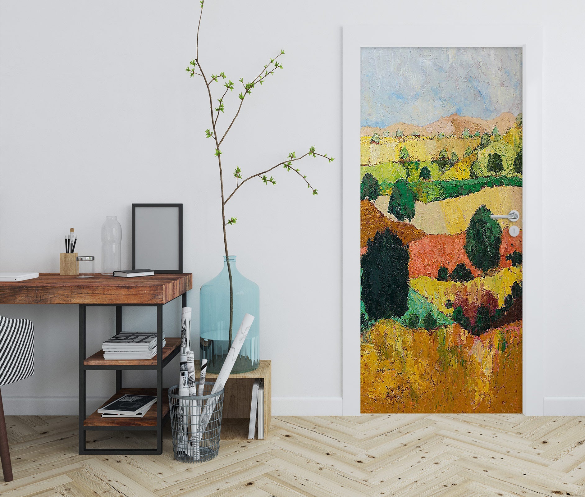 3D Hillside Trees 9351 Allan P. Friedlander Door Mural