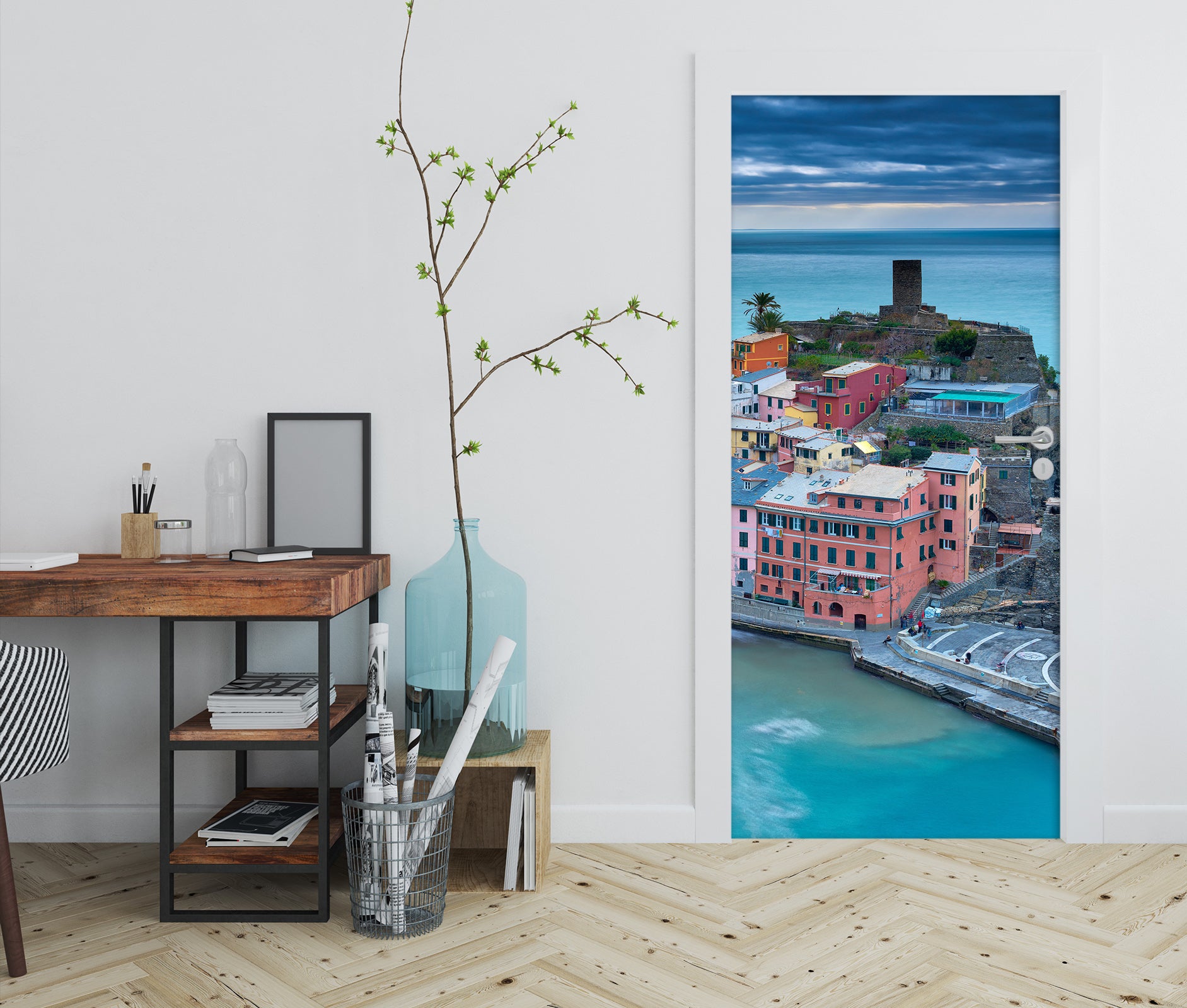 3D Ocean Island Color Houses 119148 Marco Carmassi Door Mural