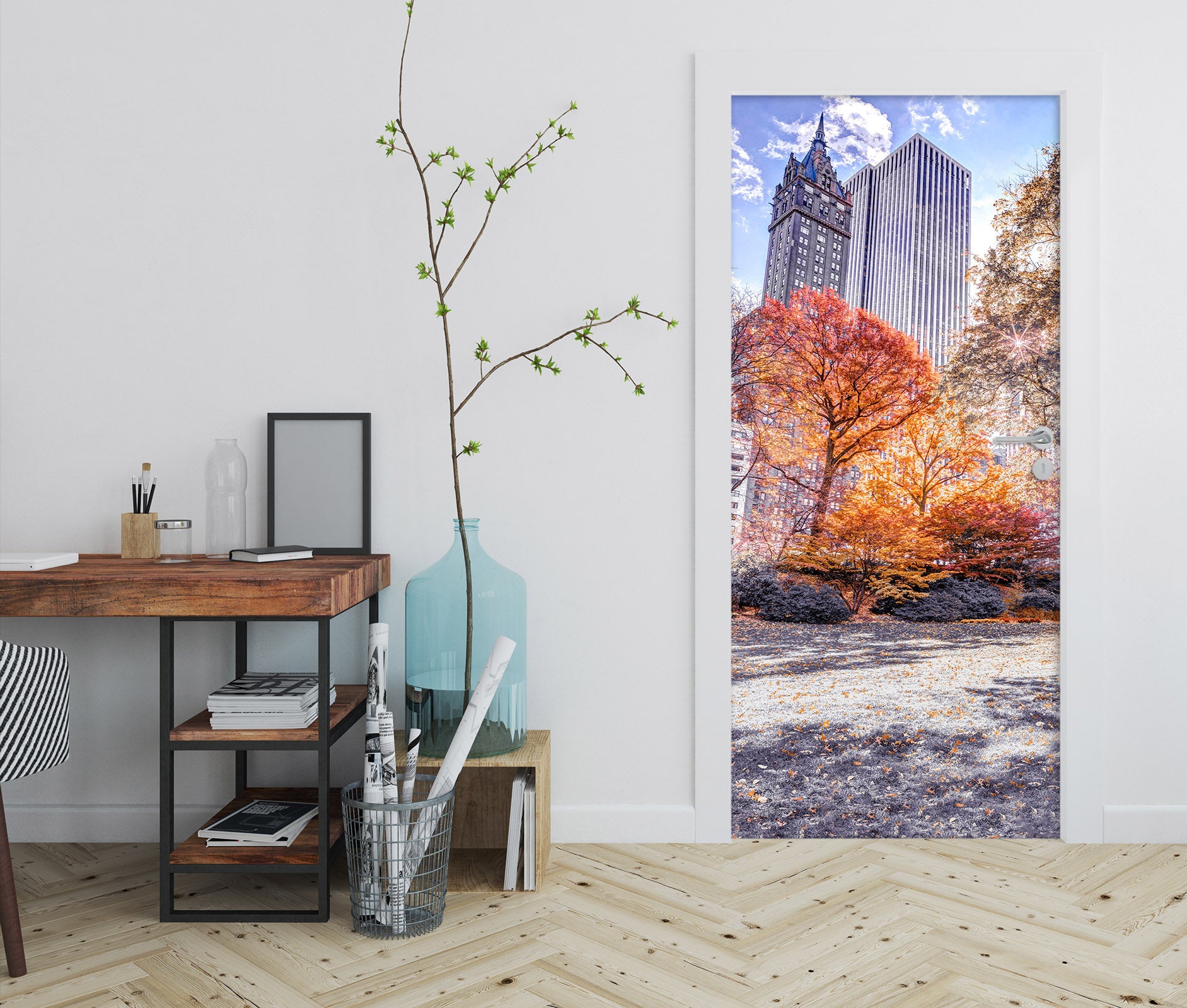 3D Trees Building 101157 Assaf Frank Door Mural