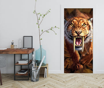 3D Saber-Toothed Tiger 112147 Jerry LoFaro Door Mural