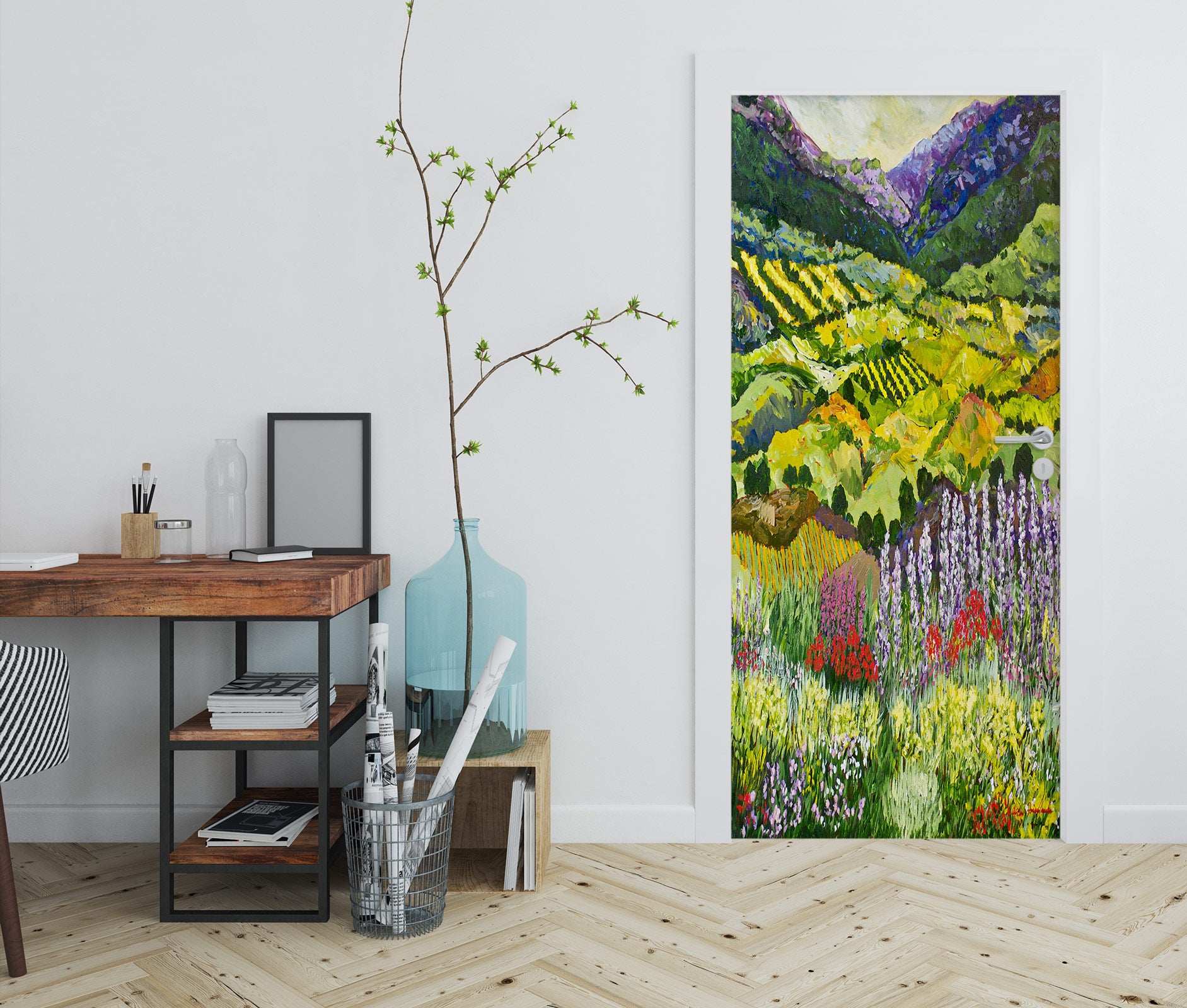 3D Hillside Flower Field 9376 Allan P. Friedlander Door Mural