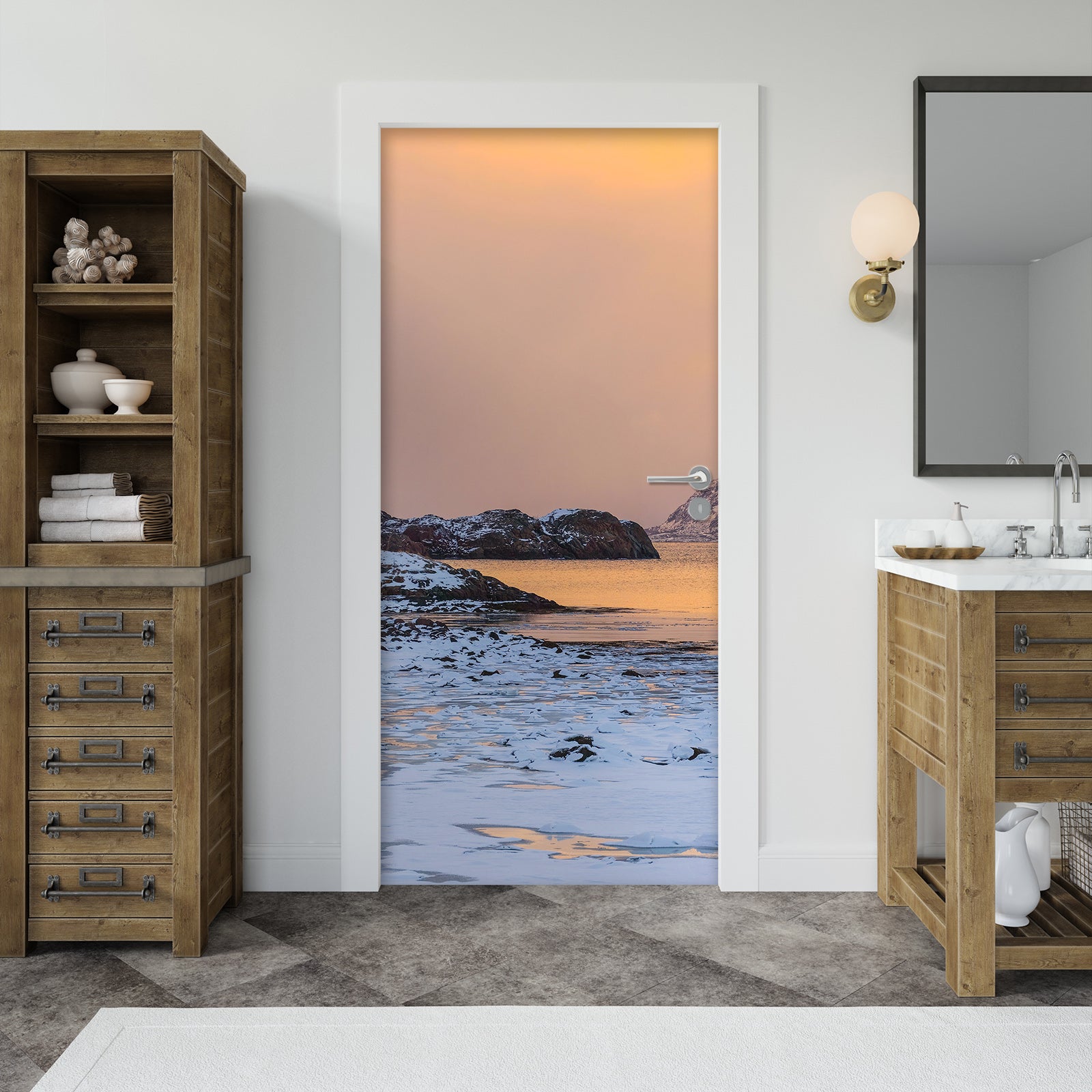 3D Waterside Snow 119191 Marco Carmassi Door Mural