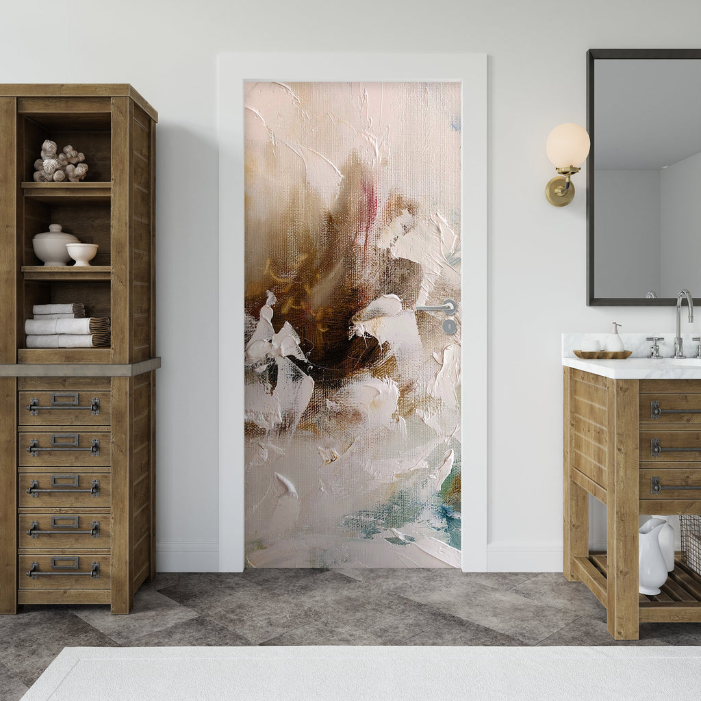 3D White Flowers 3158 Skromova Marina Door Mural