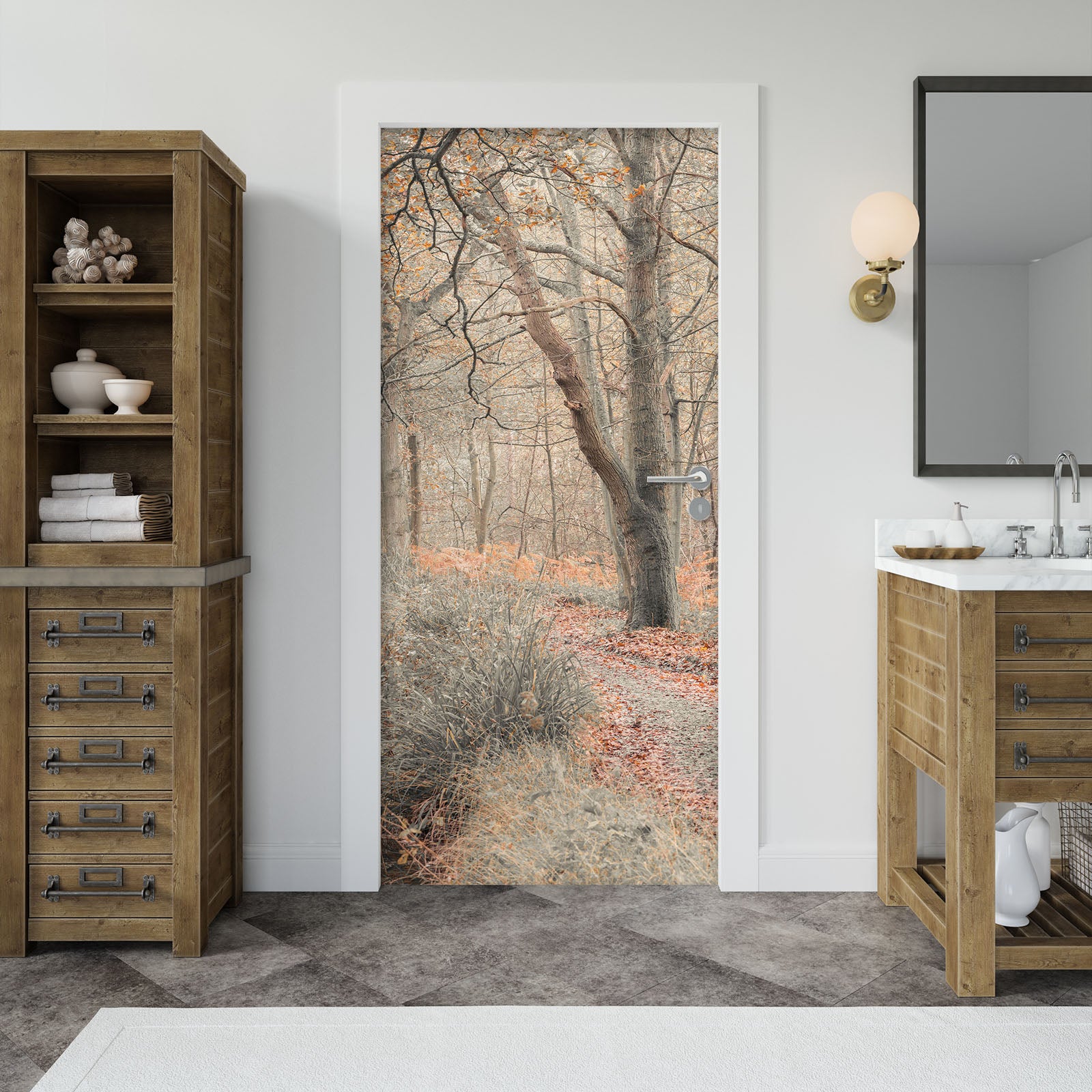 3D Trees Weeds 5098 Assaf Frank Door Mural