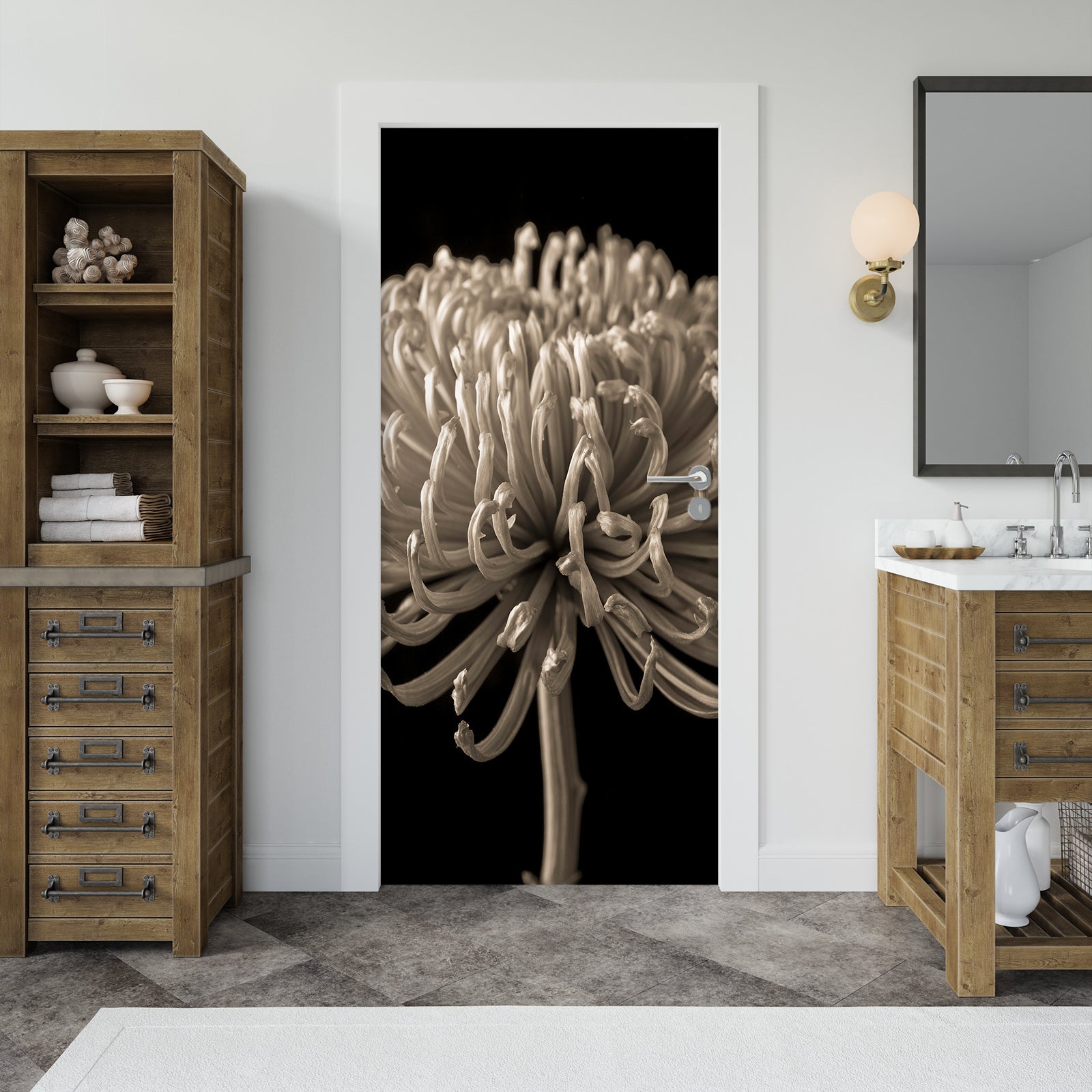 3D Chrysanthemum 5019 Assaf Frank Door Mural
