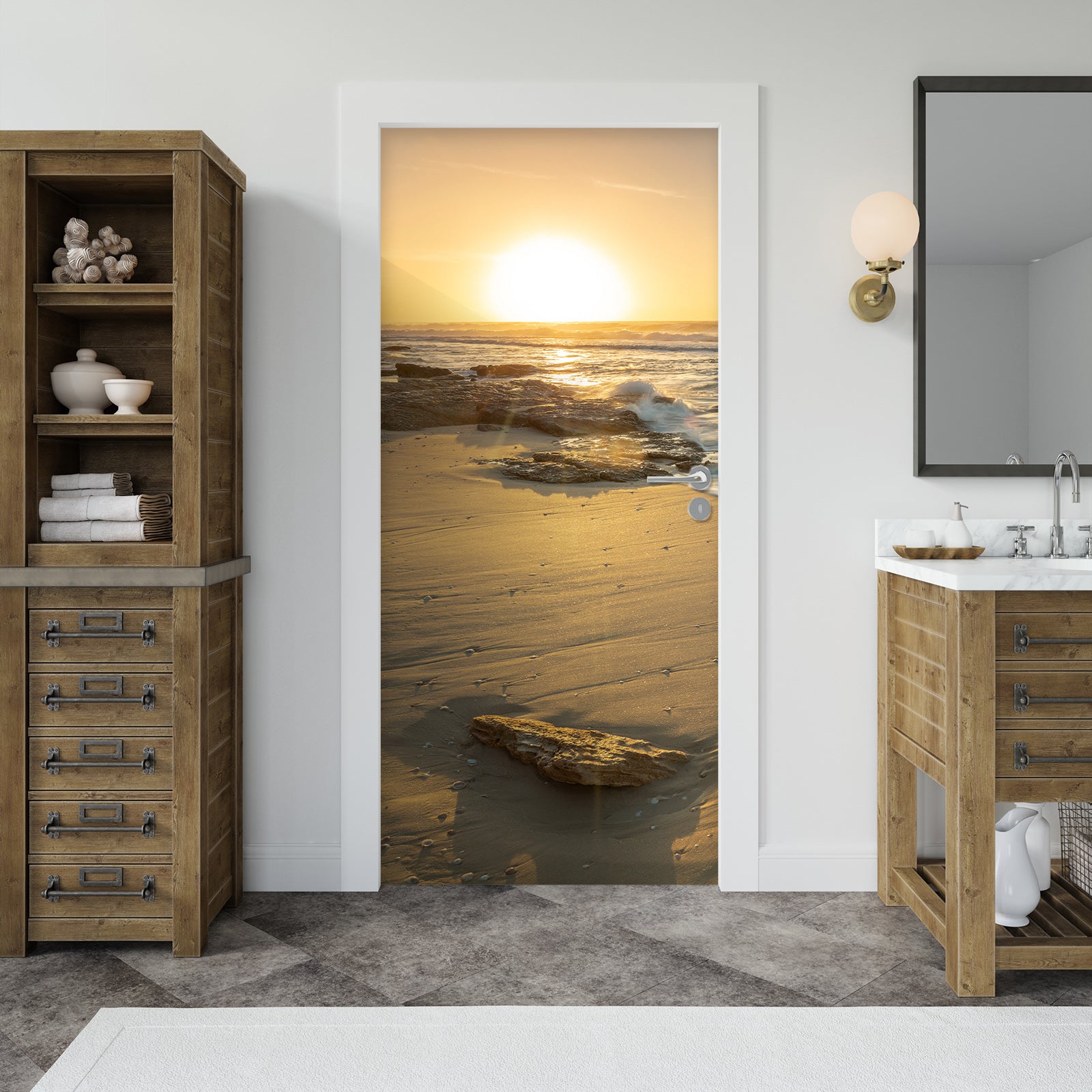 3D Seaside Sun Reef 106118 Assaf Frank Door Mural