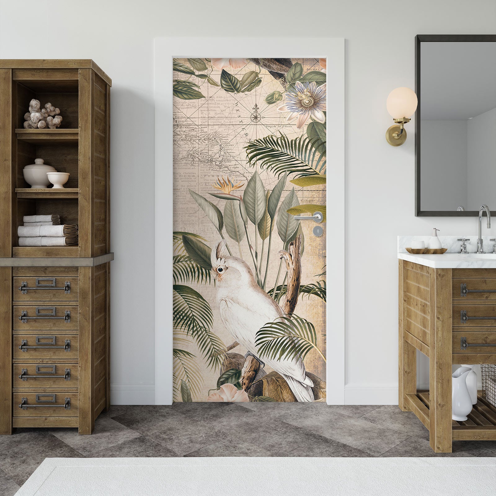 3D Branch Parrot Pattern 11954 Andrea Haase Door Mural