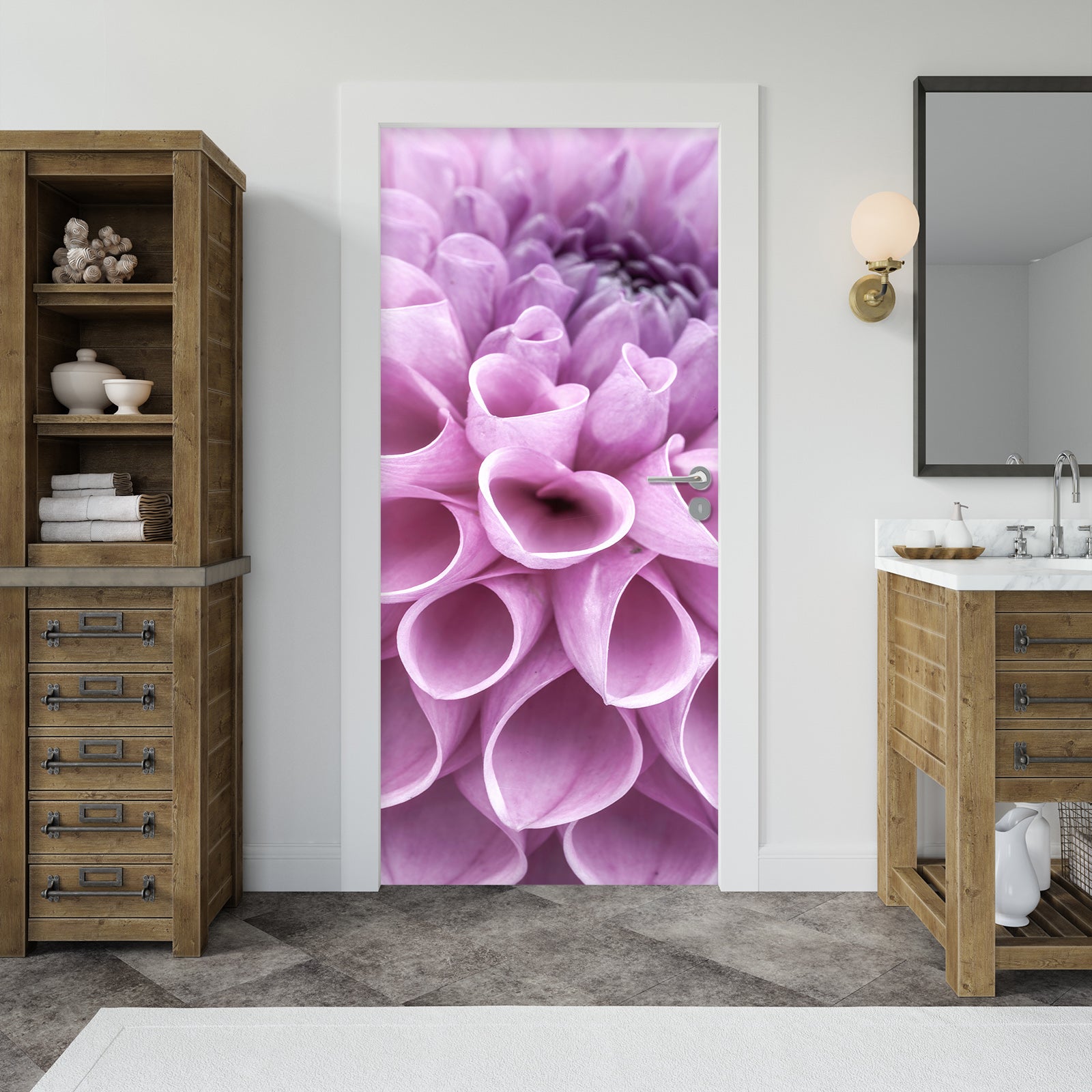 3D Purple Flowers 5053 Assaf Frank Door Mural