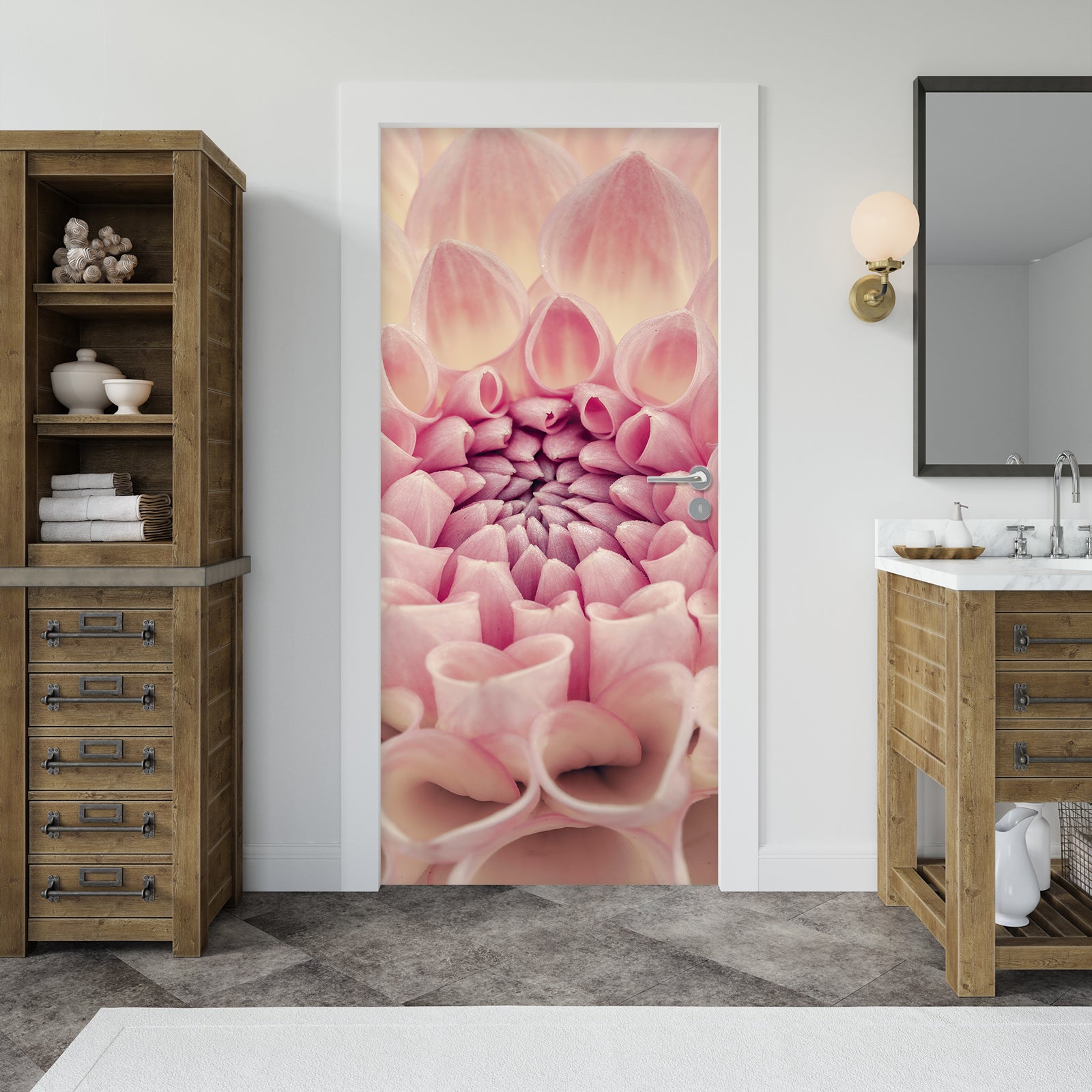 3D Pink Flower Bud 5054 Assaf Frank Door Mural