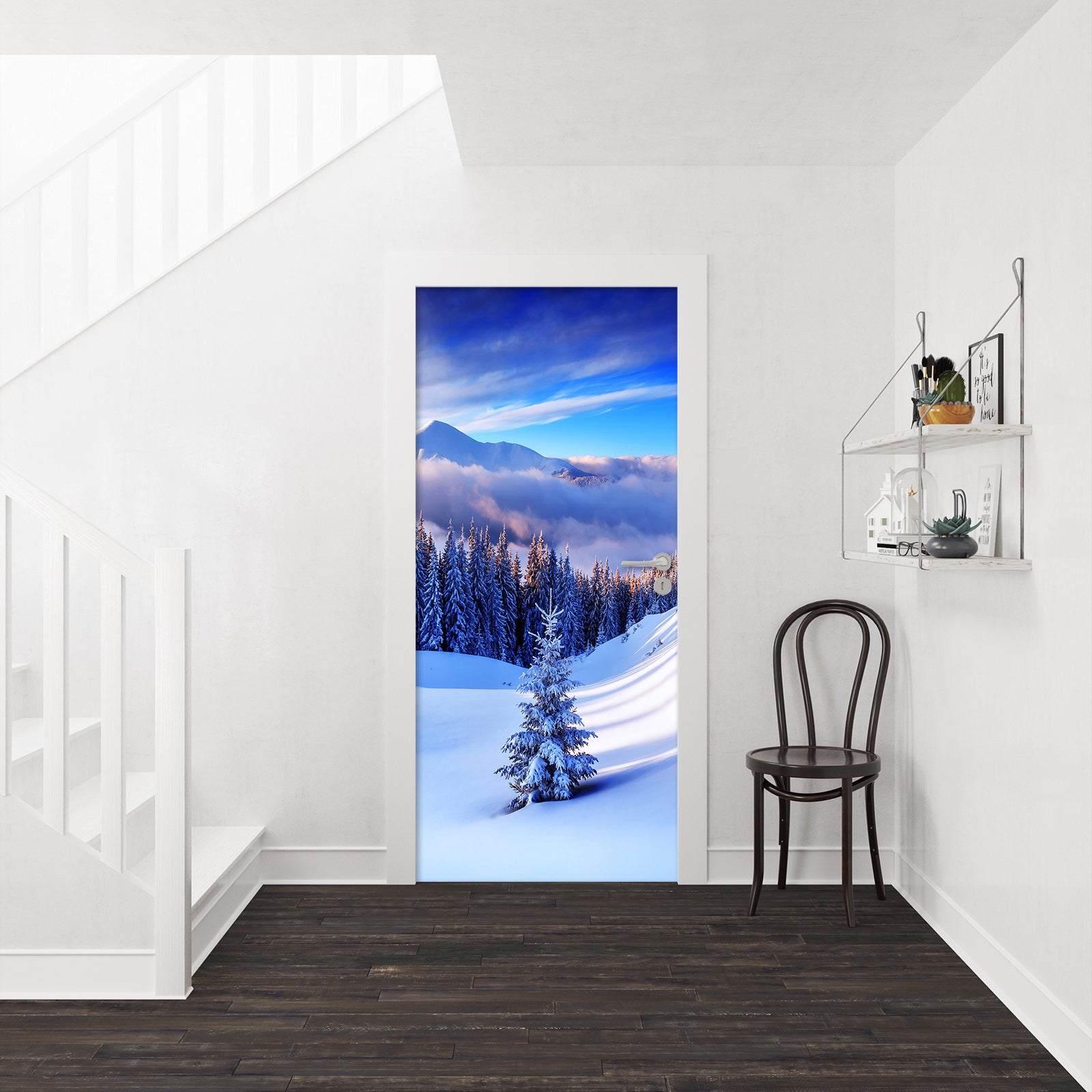 3D Snow Forest 106 Door Mural