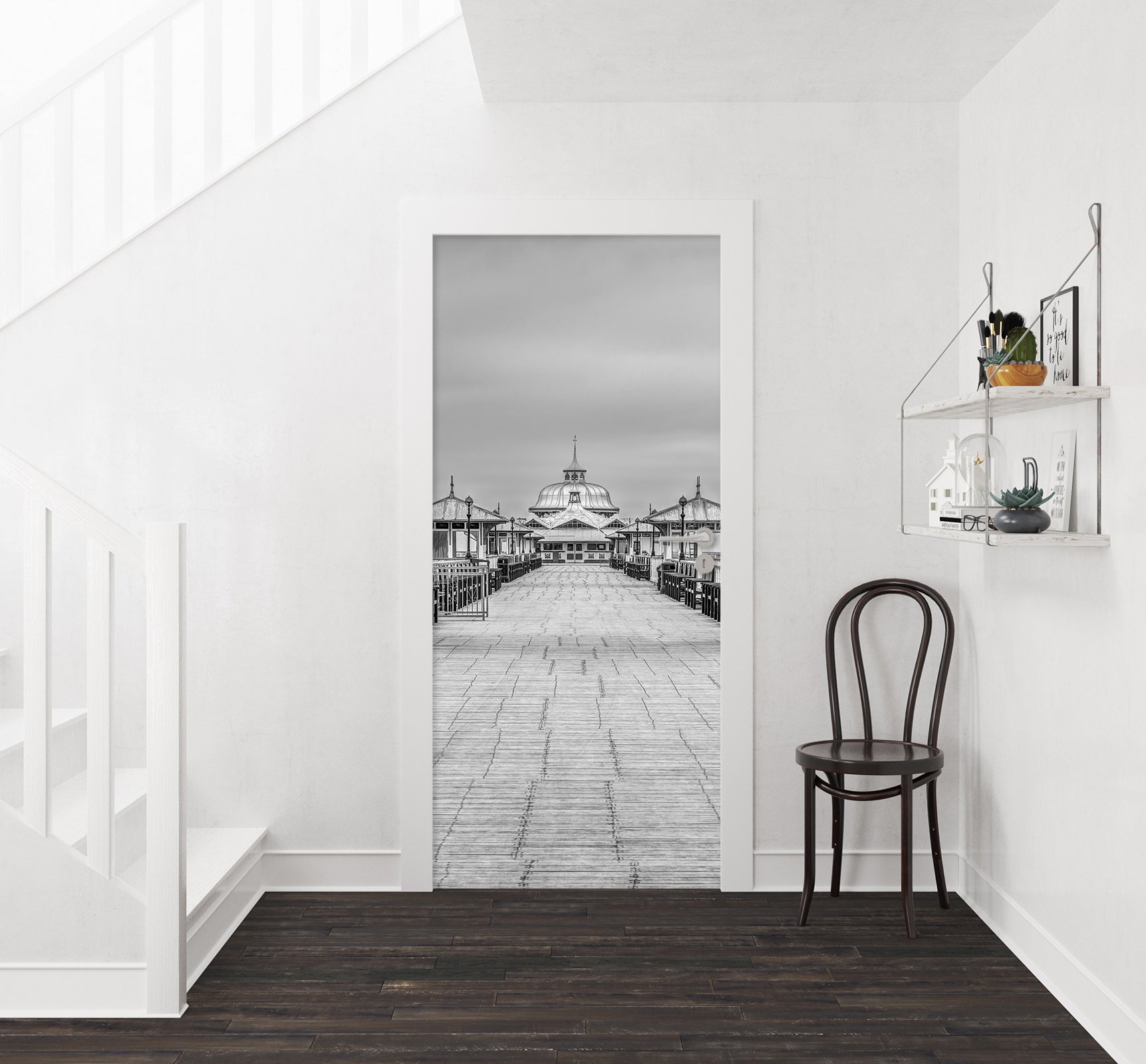 3D Grey Road 10741 Assaf Frank Door Mural