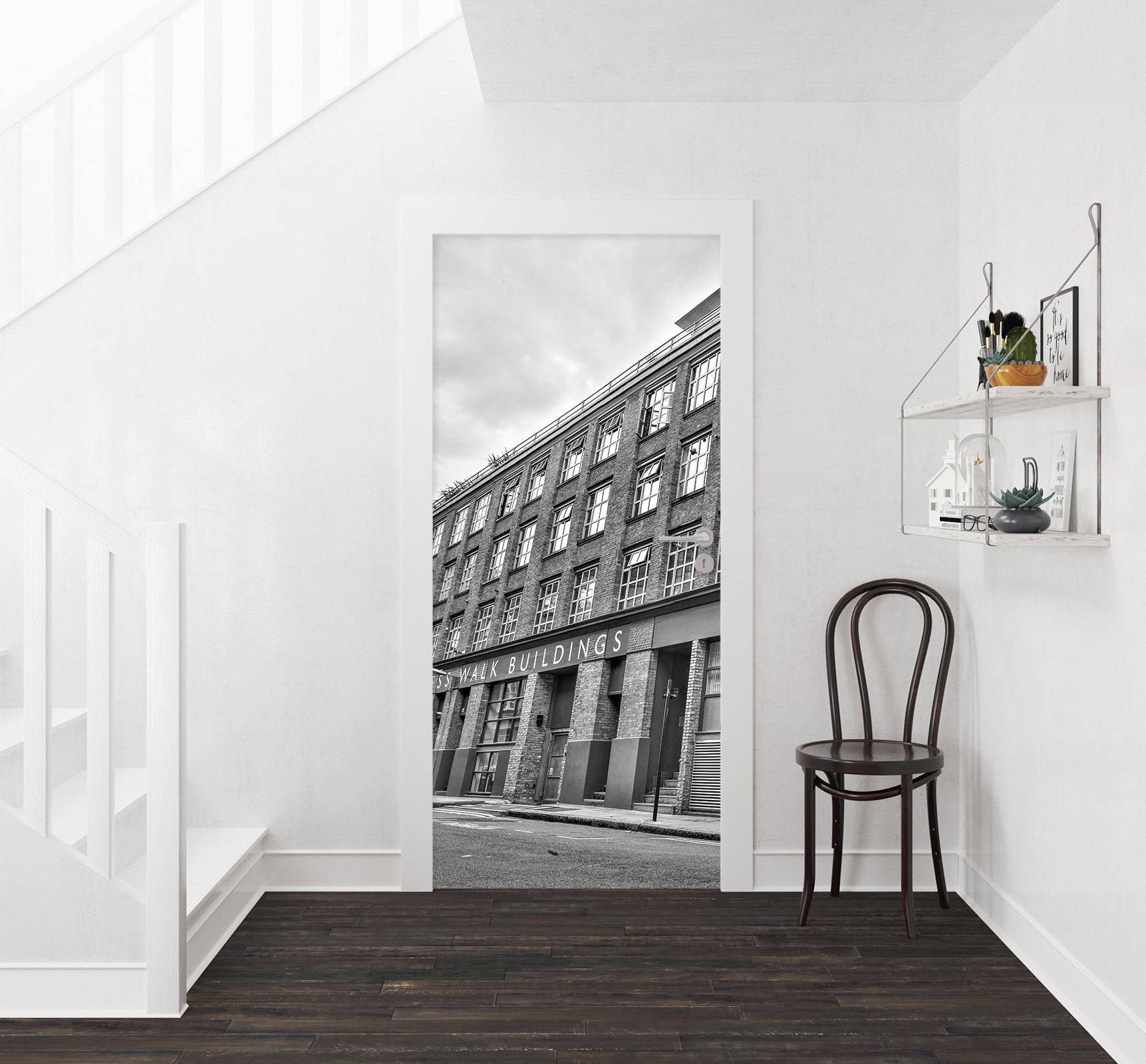 3D Grey Building 10670 Assaf Frank Door Mural