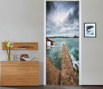 3D road in the sea white clouds door mural Wallpaper AJ Wallpaper 