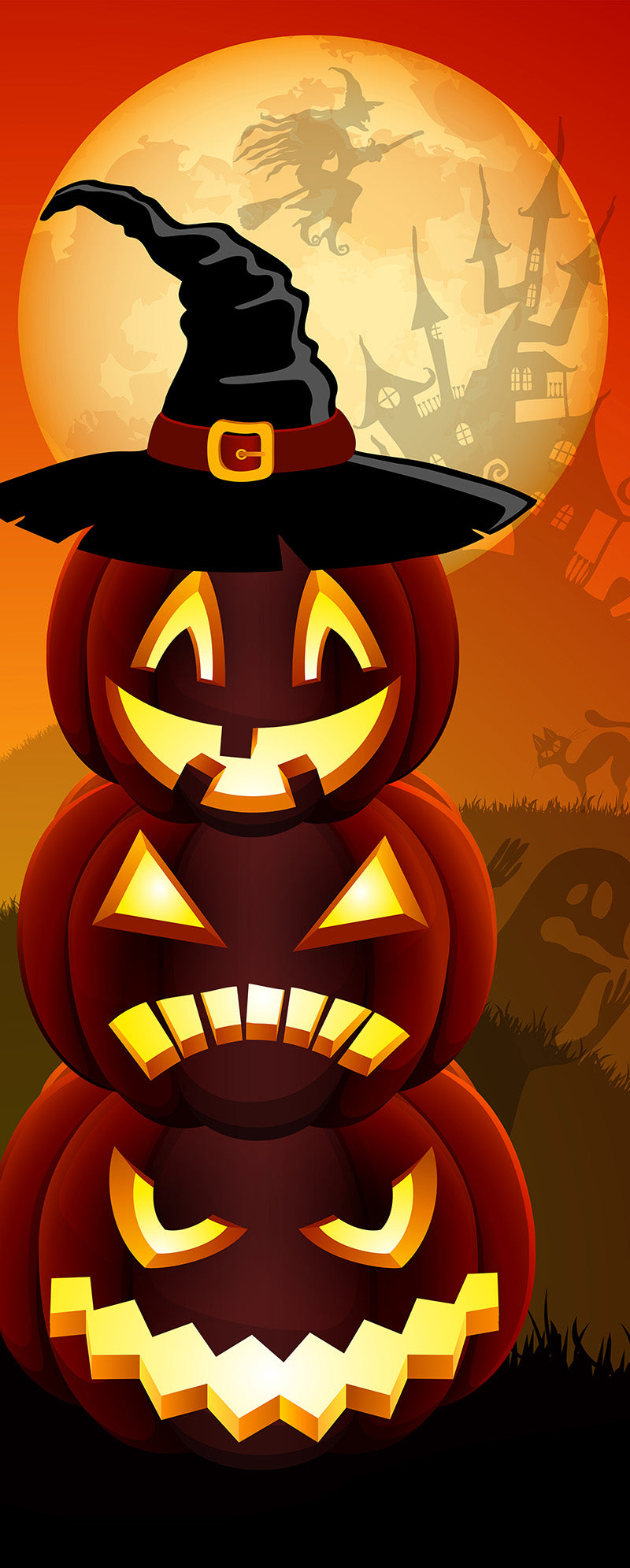 3D Three Emoji Of Pumpkins 653 Stair Risers