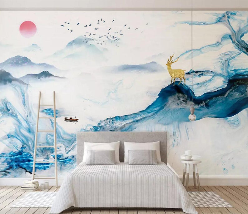 416cm wide and 254cm high in canvas = Customized wall mural - AJ - FROM ETSY