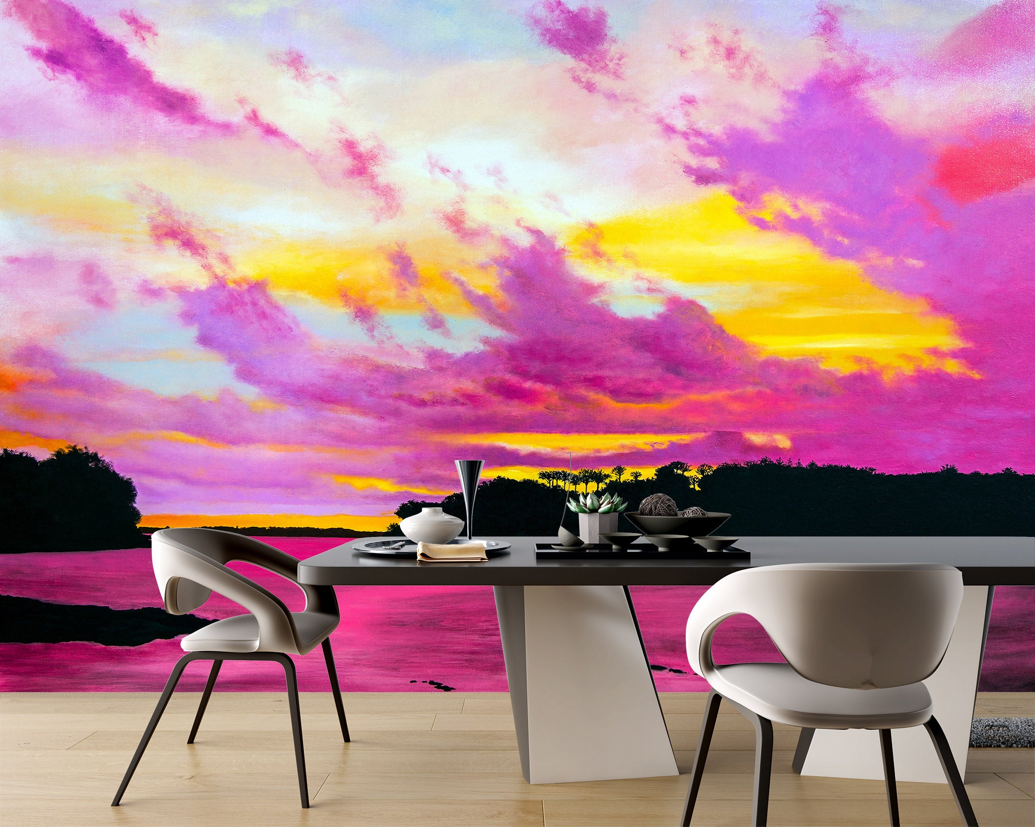 3D Pink Clouds 11104 Matthew Holden Bates Wall Mural Wall Murals