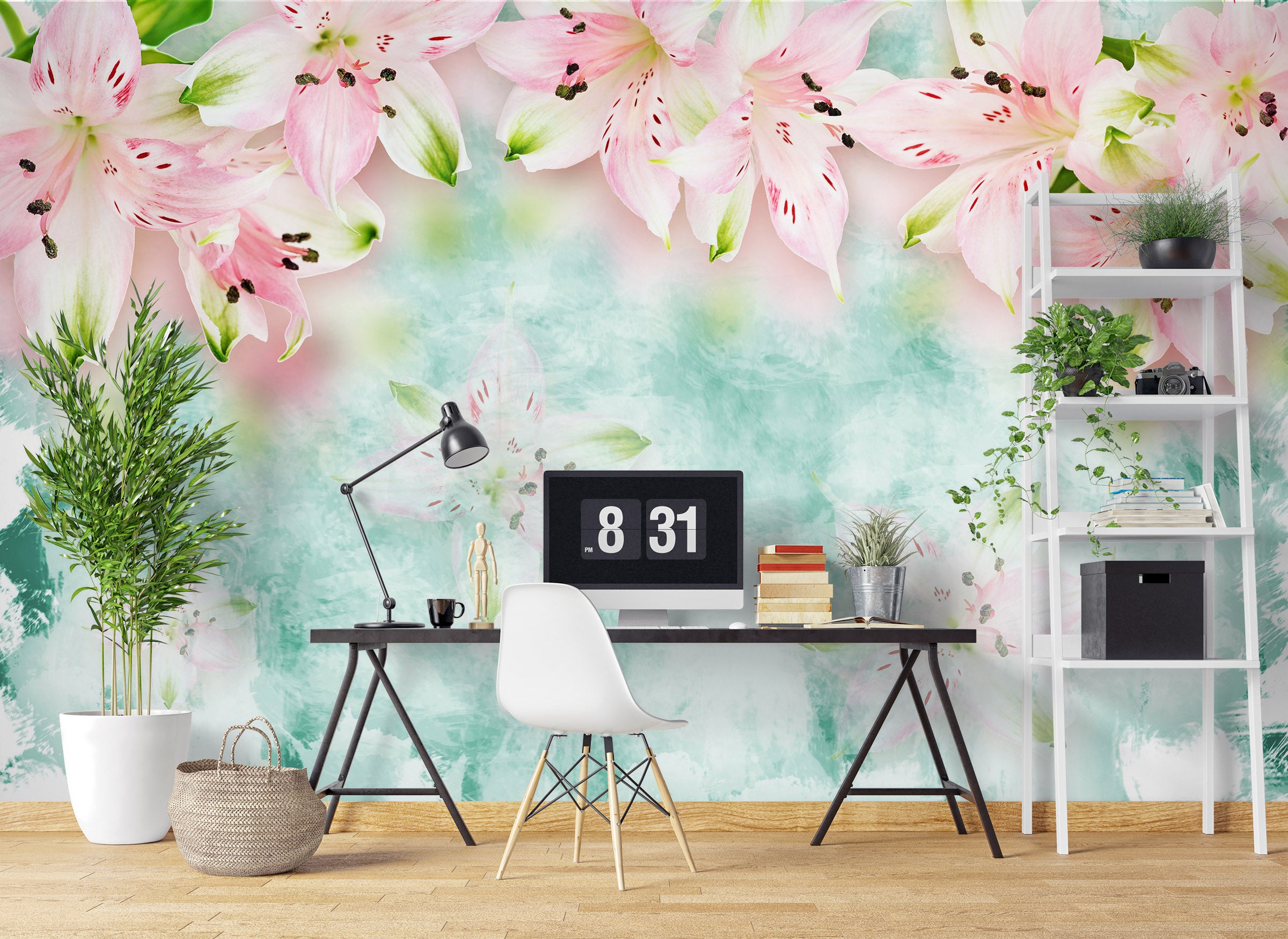 3D Pink Lily 1023 Wall Murals