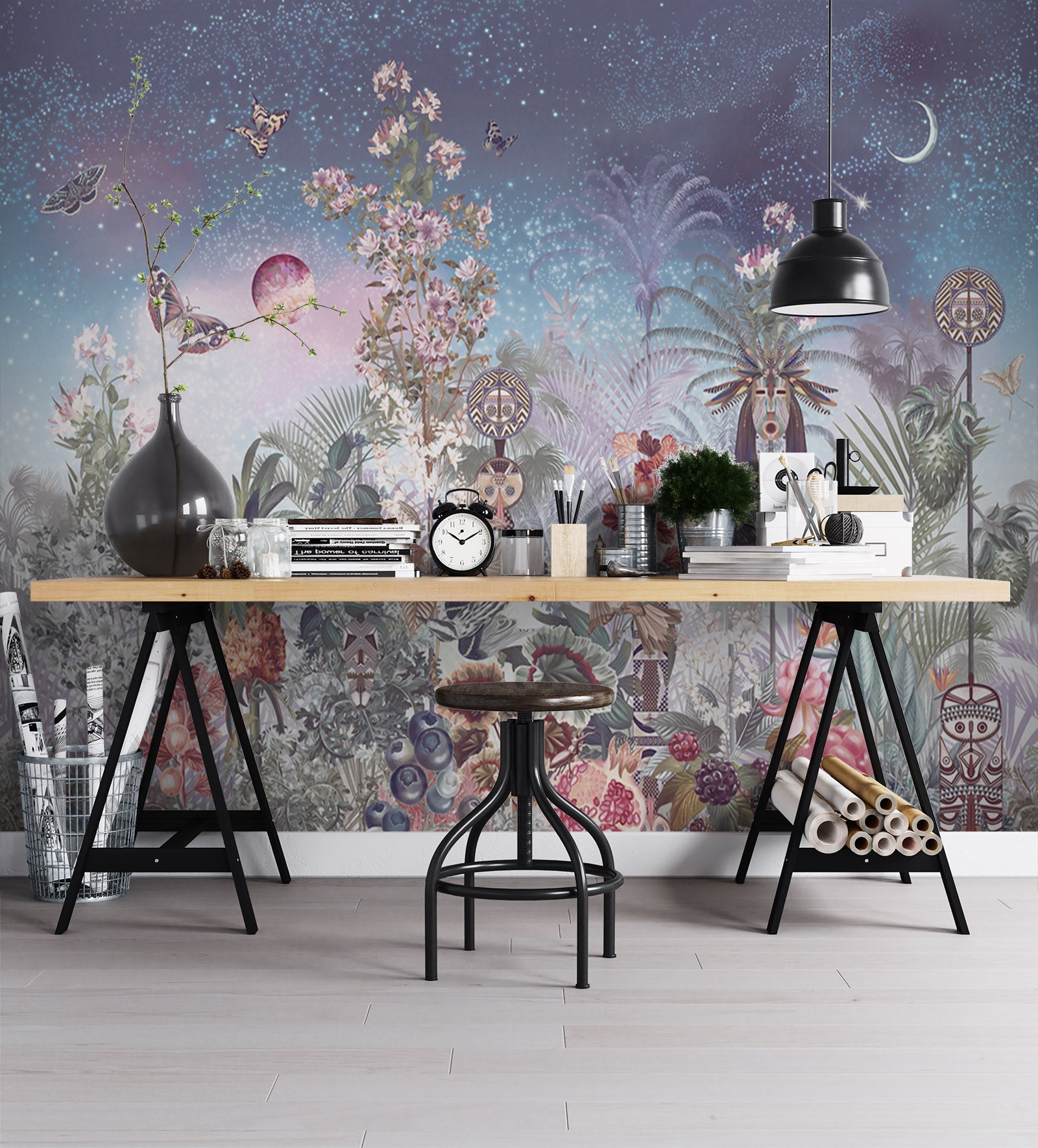 3D Moon Butterfly 1572 Wall Murals
