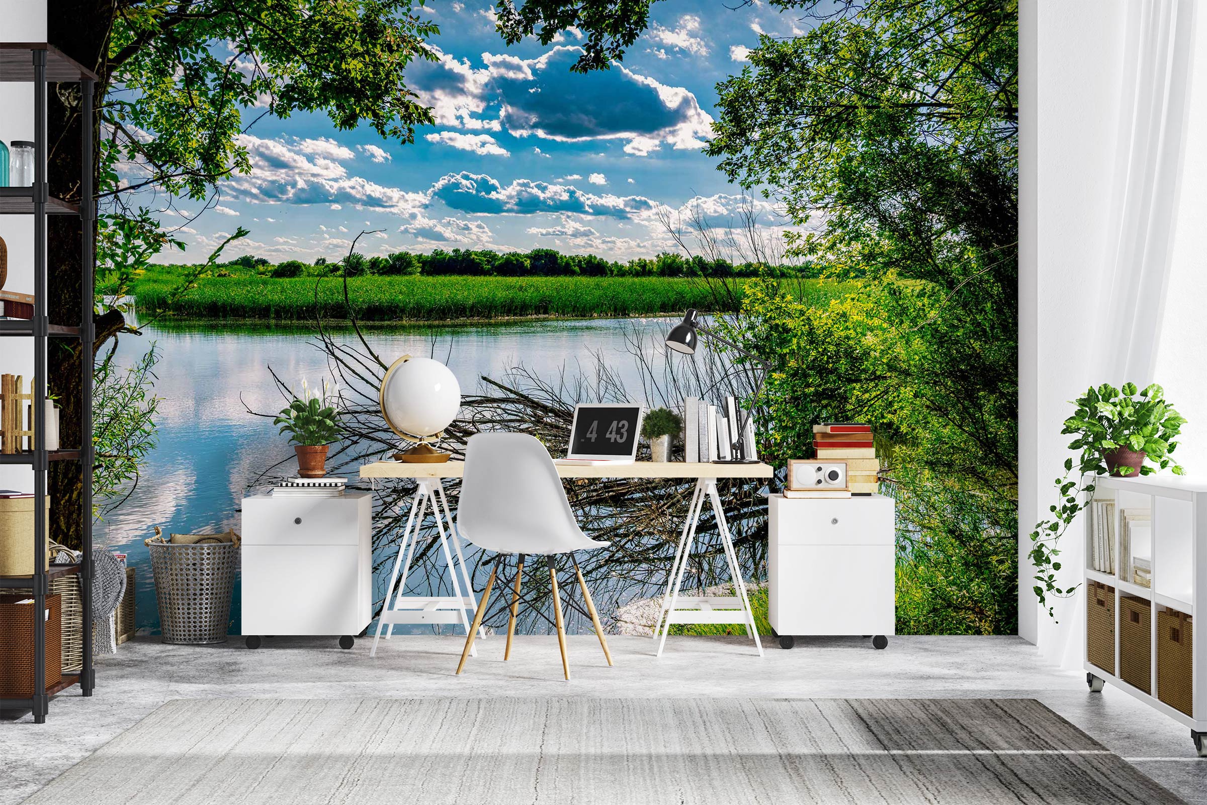 3D Cloud Lake Branches 5228 Beth Sheridan Wall Mural Wall Murals