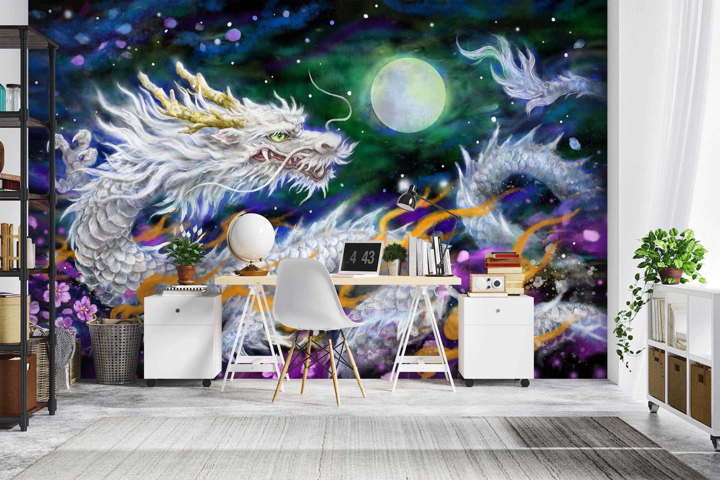 3D Dragon Moon 5449 Kayomi Harai Wall Mural Wall Murals