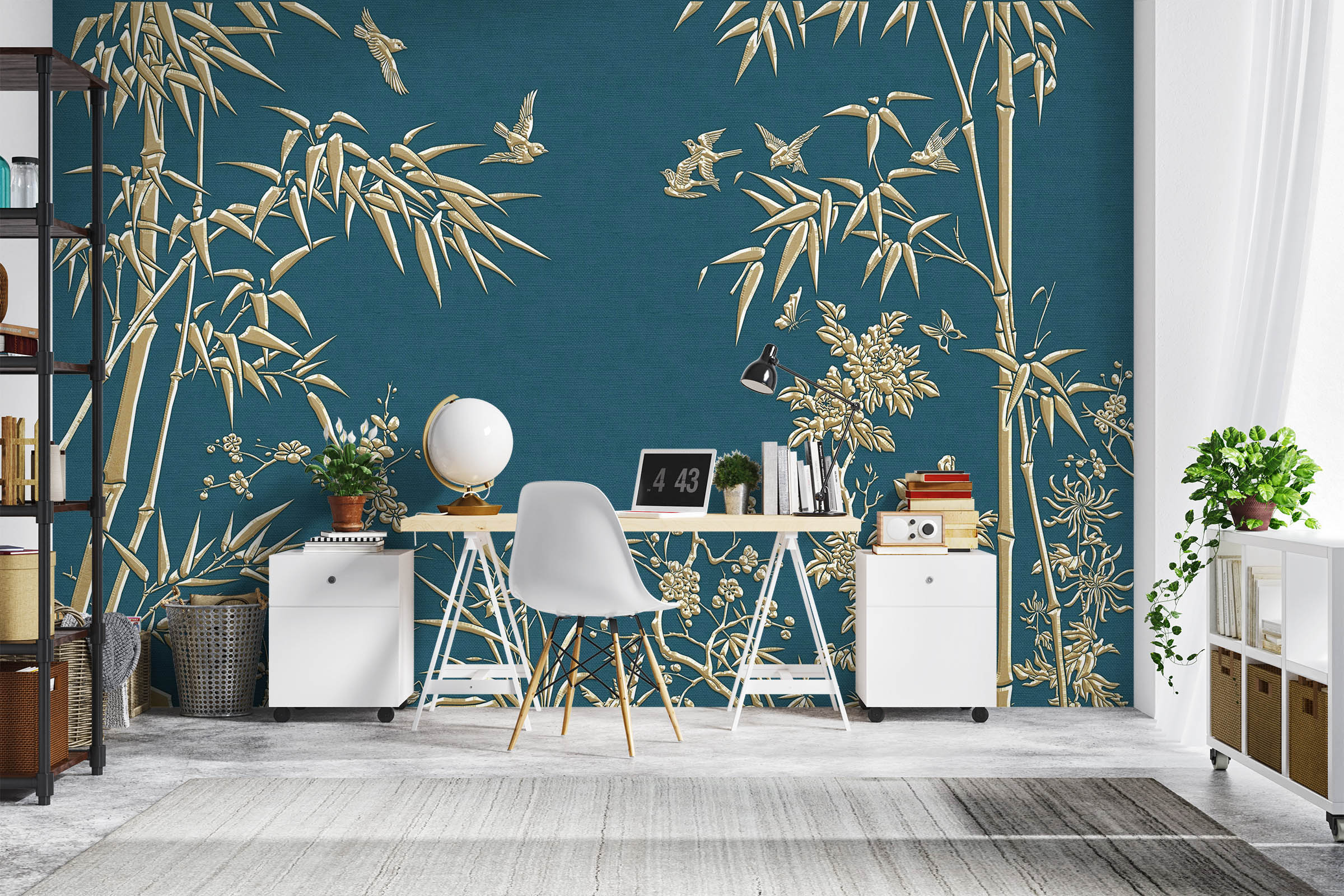3D Golden Bamboo 1062 Wall Murals