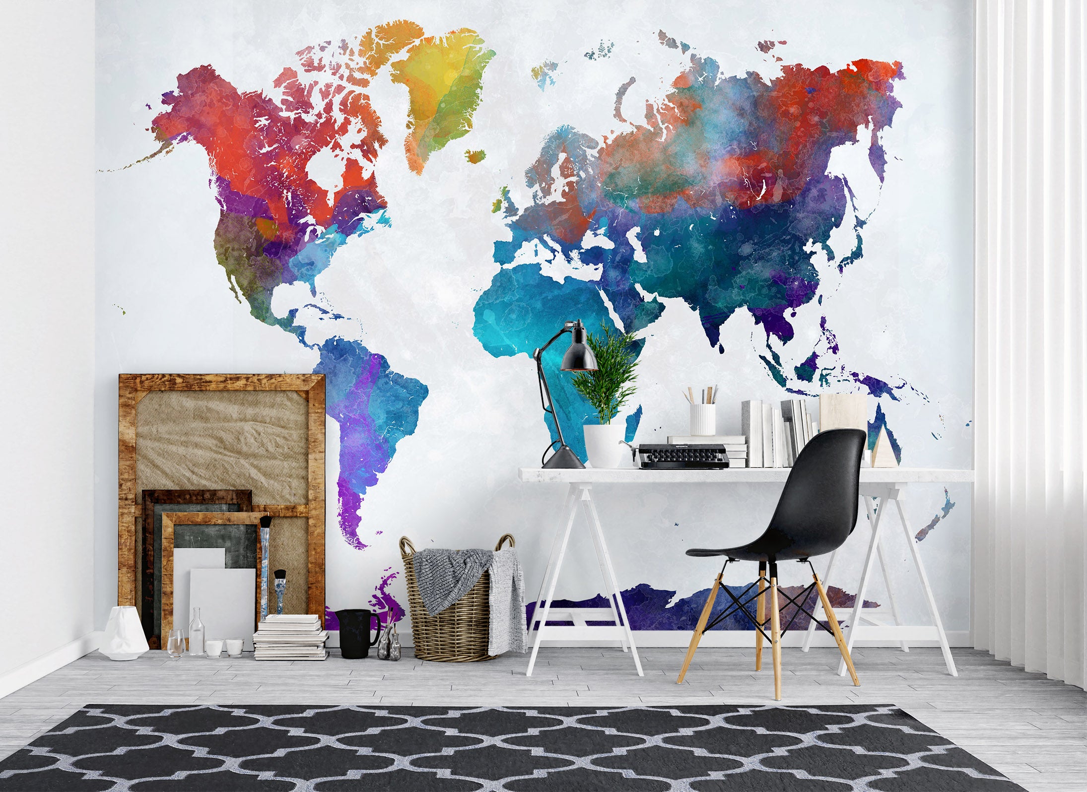 3D Color World Map 1003 Wall Murals