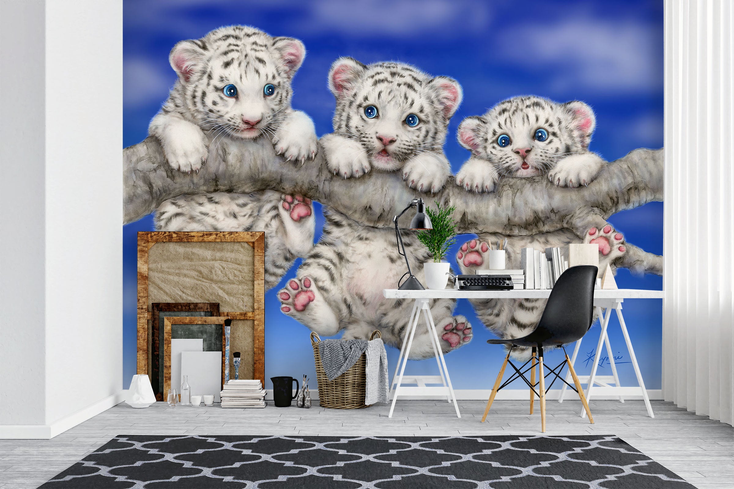 3D Baby Tiger 5455 Kayomi Harai Wall Mural Wall Murals