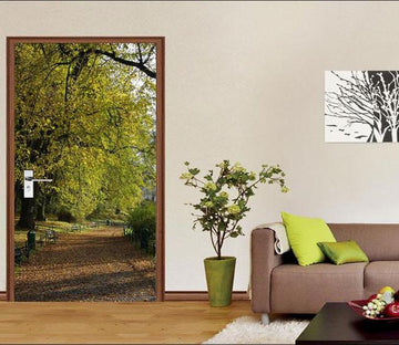 3D trees in spring door mural Wallpaper AJ Wallpaper 
