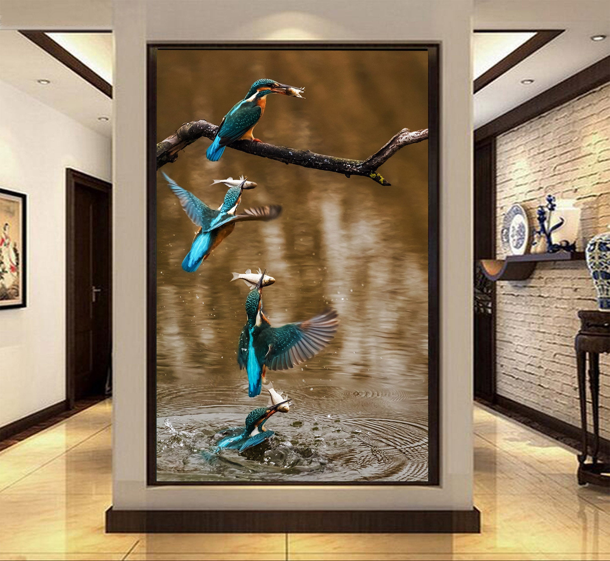 3D Kingfisher Fish 108 Wall Murals