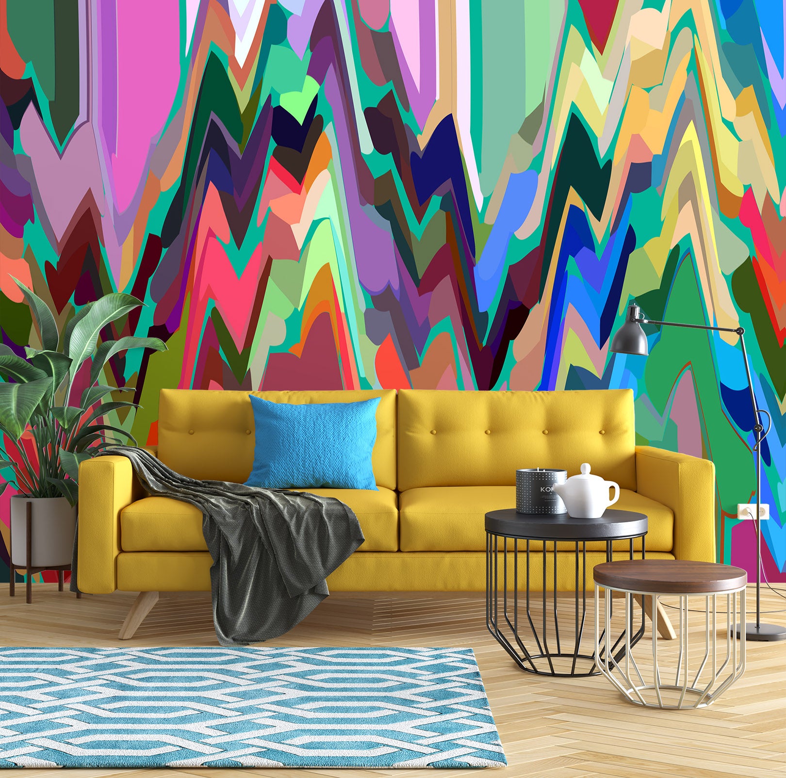 3D Colored Trees 71090 Shandra Smith Wall Mural Wall Murals