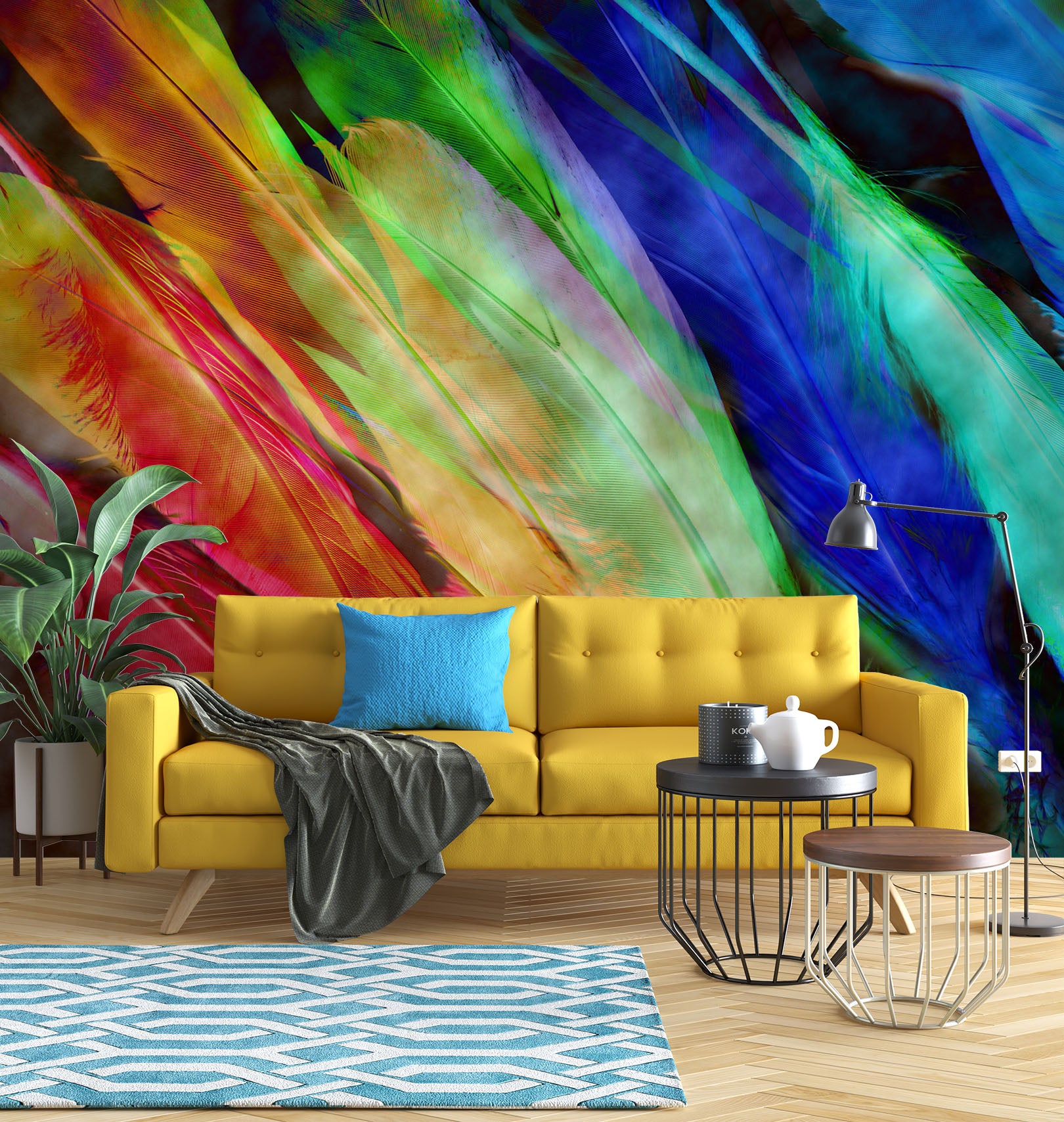 3D Colored Feathers 71073 Shandra Smith Wall Mural Wall Murals